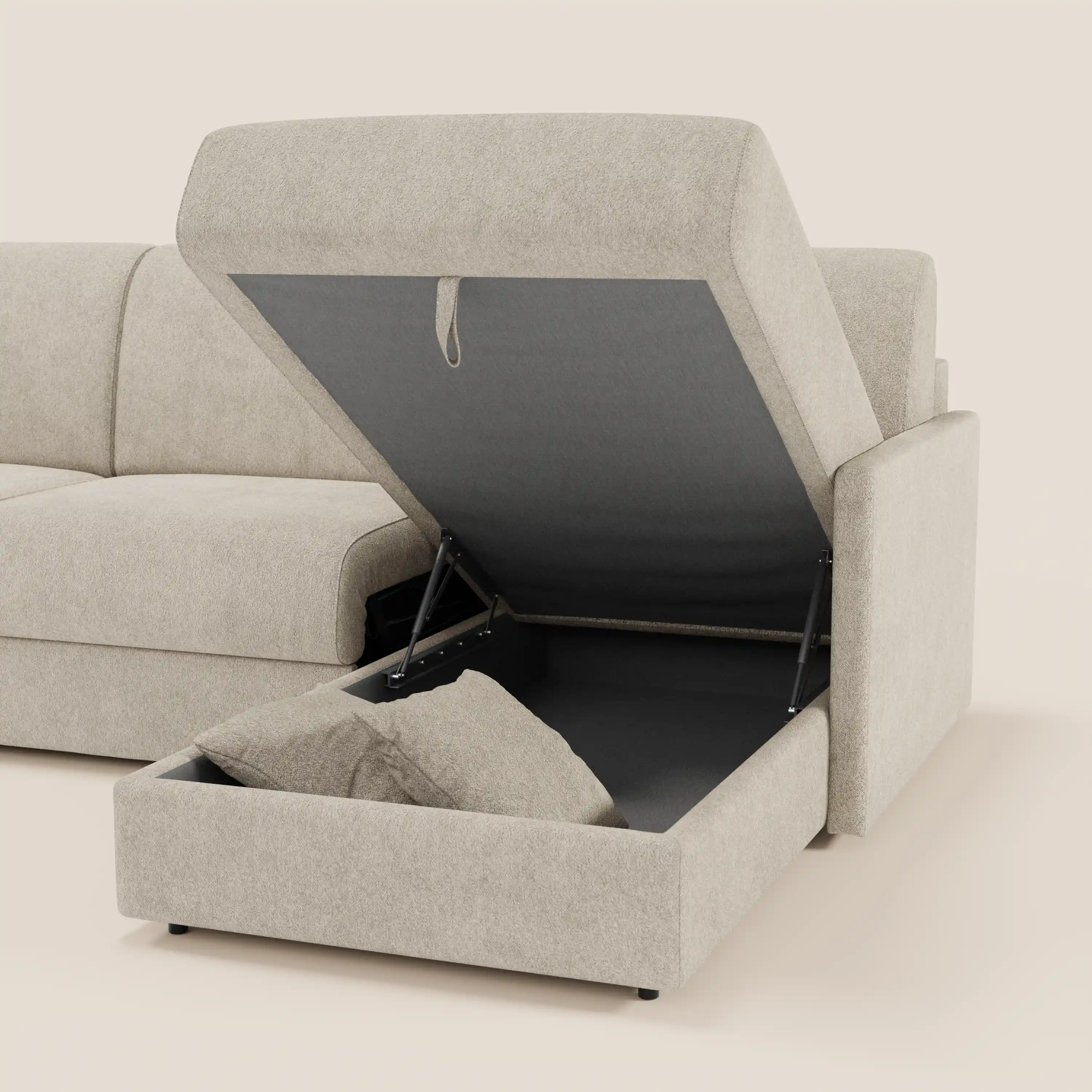 Tommy Canapé convertible avec méridienne coffre - design minimaliste et déhoussable en tissu détachable effet coton T33 - Image 124