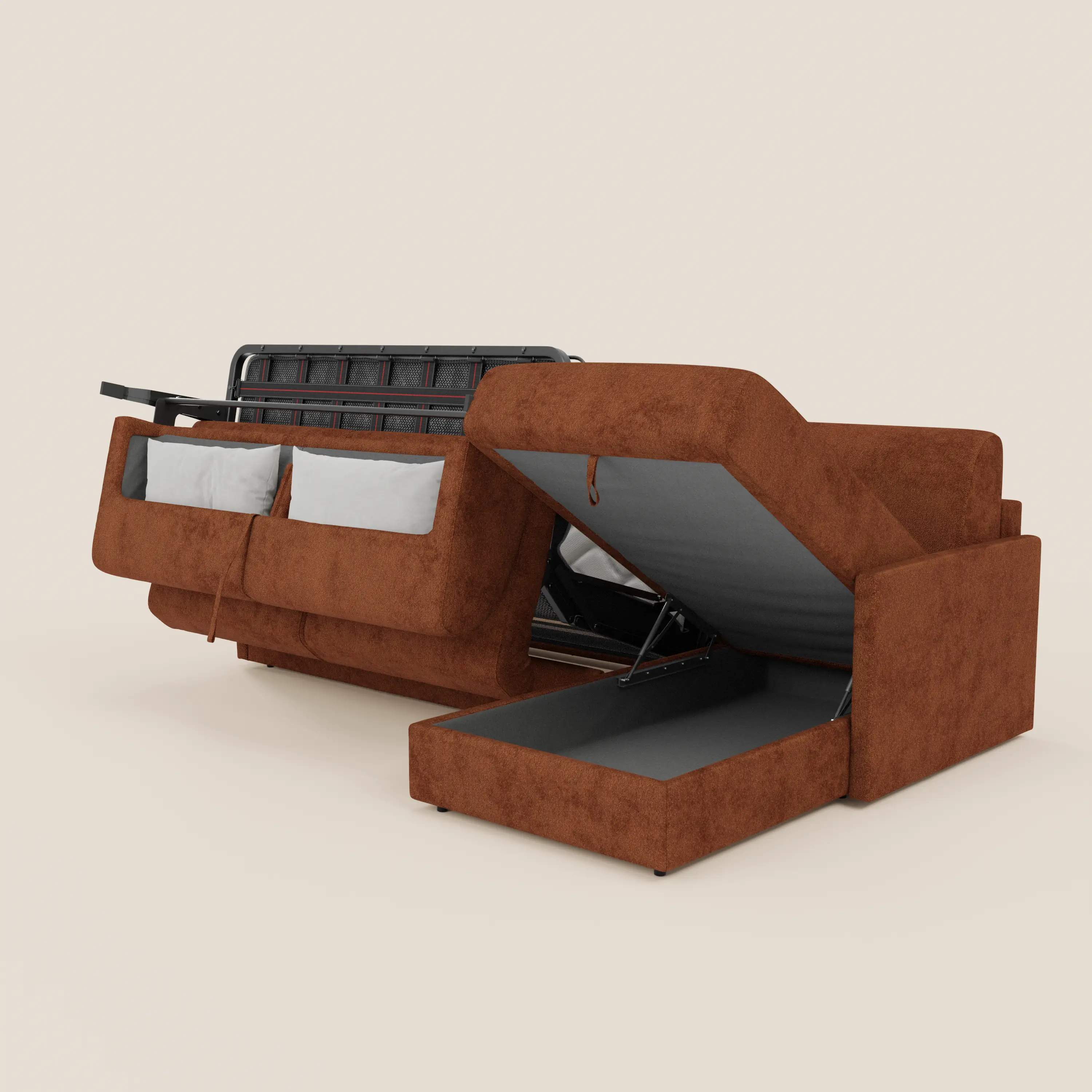Tommy Canapé convertible avec méridienne coffre - design minimaliste et déhoussable en tissu détachable effet coton T33 - Image 137