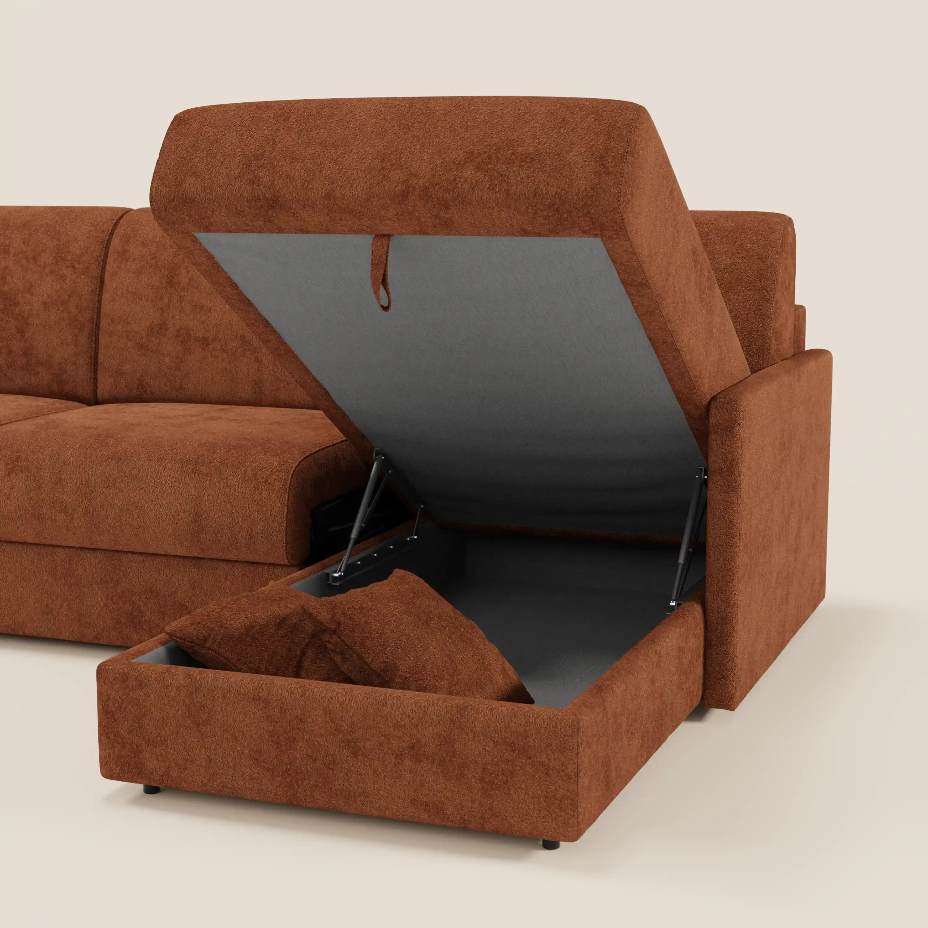 Tommy Canapé convertible avec méridienne coffre - design minimaliste et déhoussable en tissu détachable effet coton T33 - Image 140