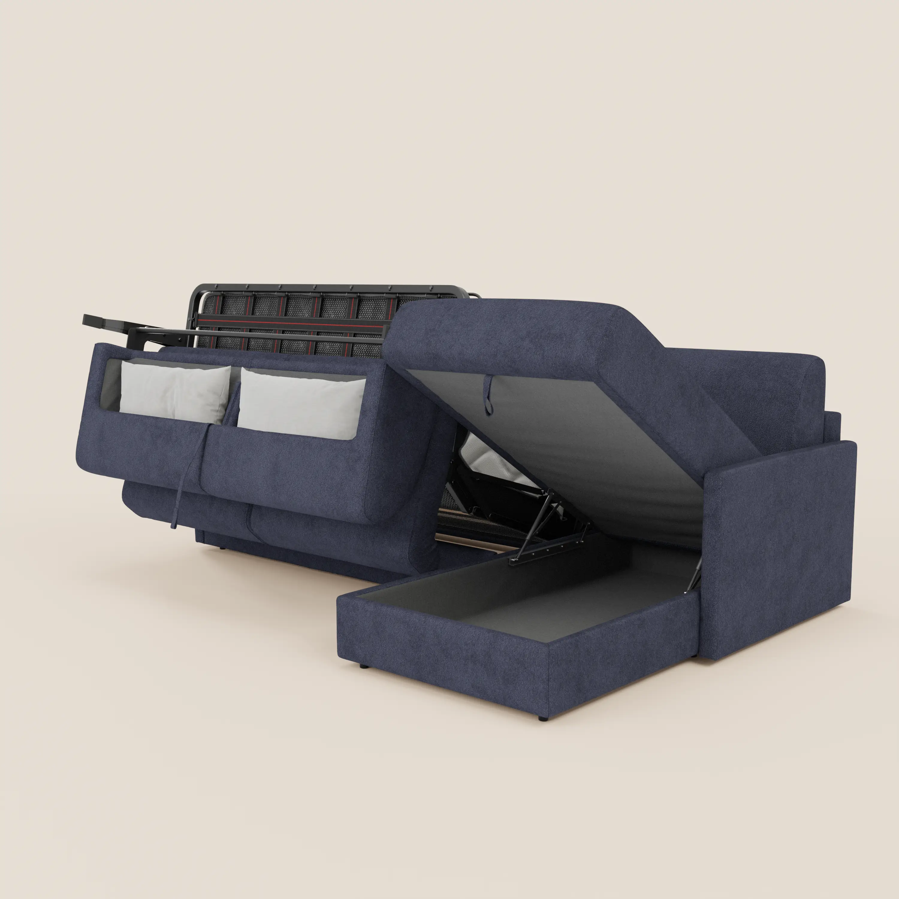 Tommy Canapé convertible avec méridienne coffre - design minimaliste et déhoussable en tissu détachable effet coton T33 - Image 153