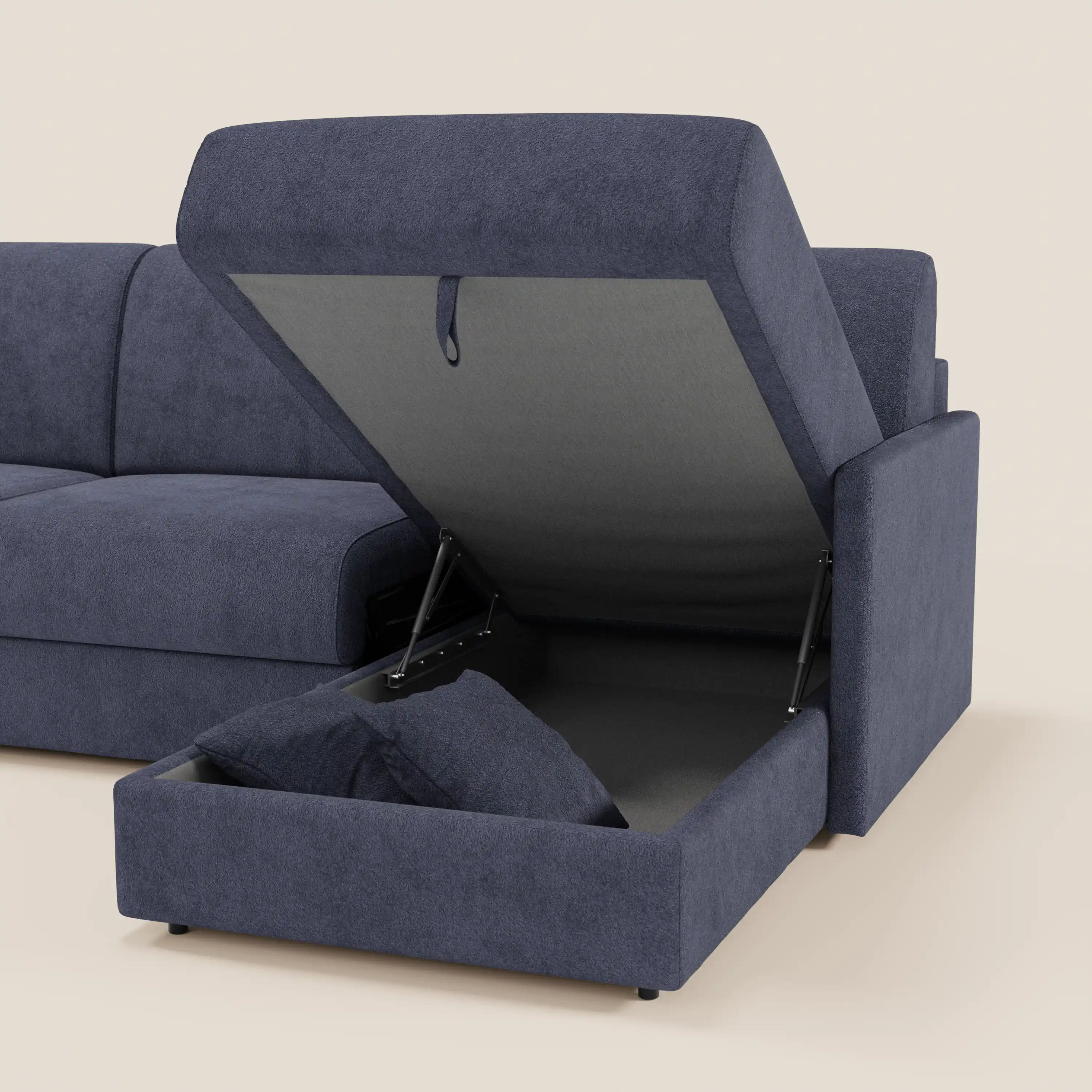 Tommy Canapé convertible avec méridienne coffre - design minimaliste et déhoussable en tissu détachable effet coton T33 - Image 156