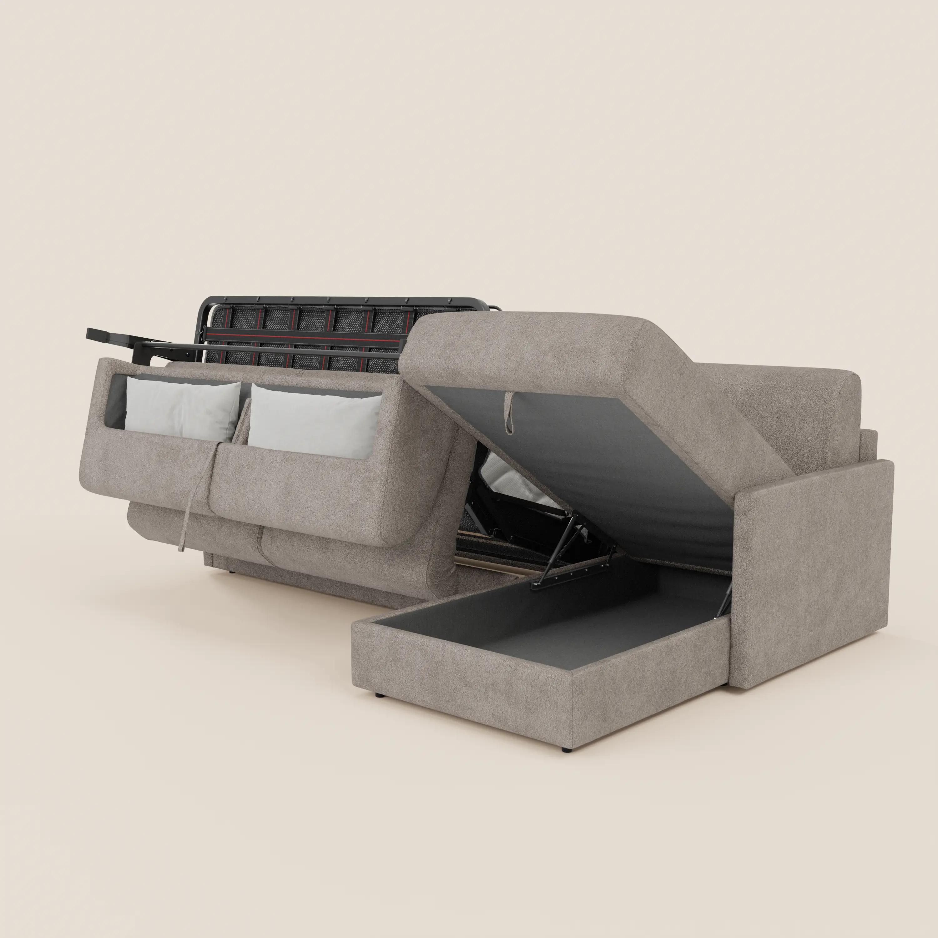 Tommy Canapé convertible avec méridienne coffre - design minimaliste et déhoussable en tissu détachable effet coton T33 - Image 169