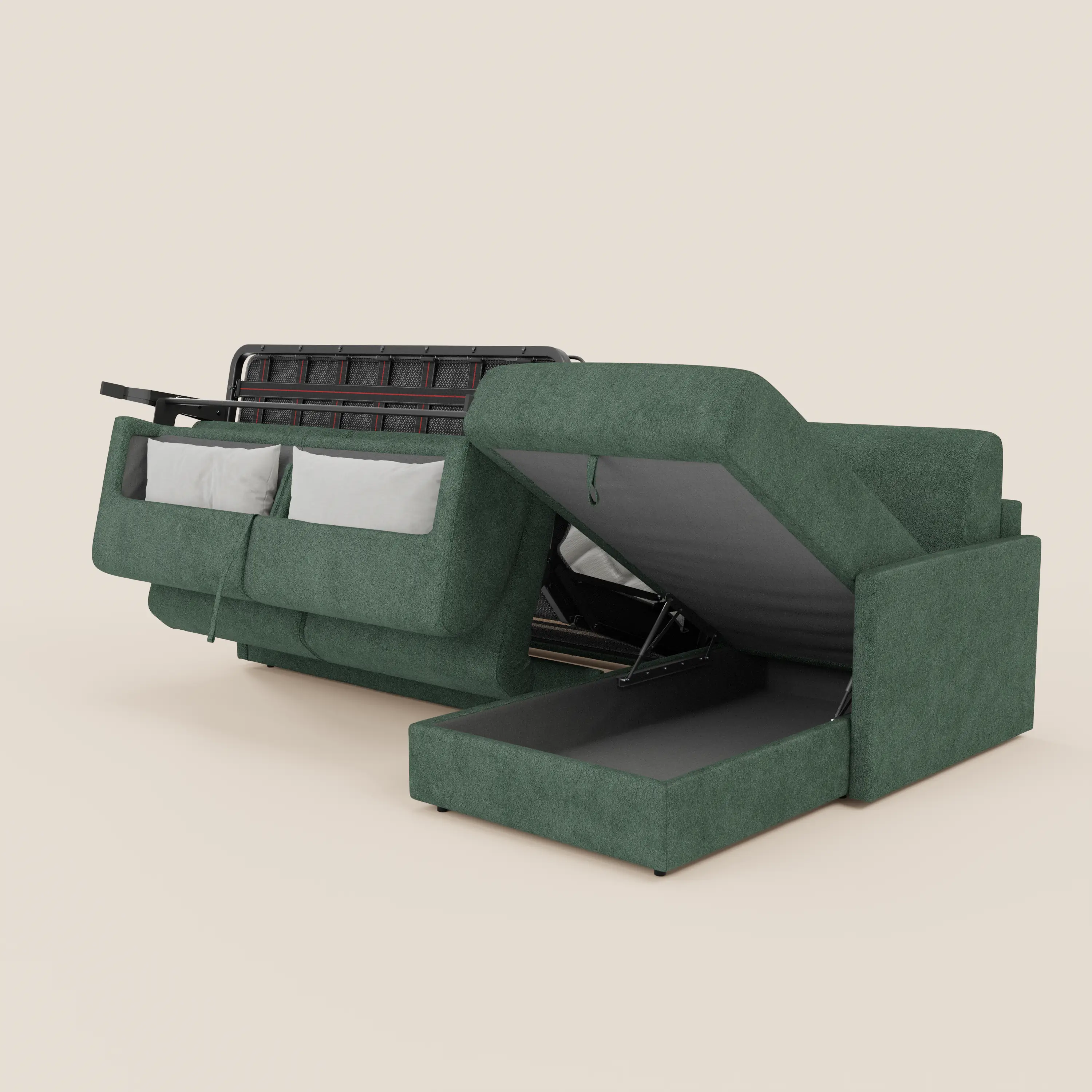 Tommy Canapé convertible avec méridienne coffre - design minimaliste et déhoussable en tissu détachable effet coton T33 - Image 185