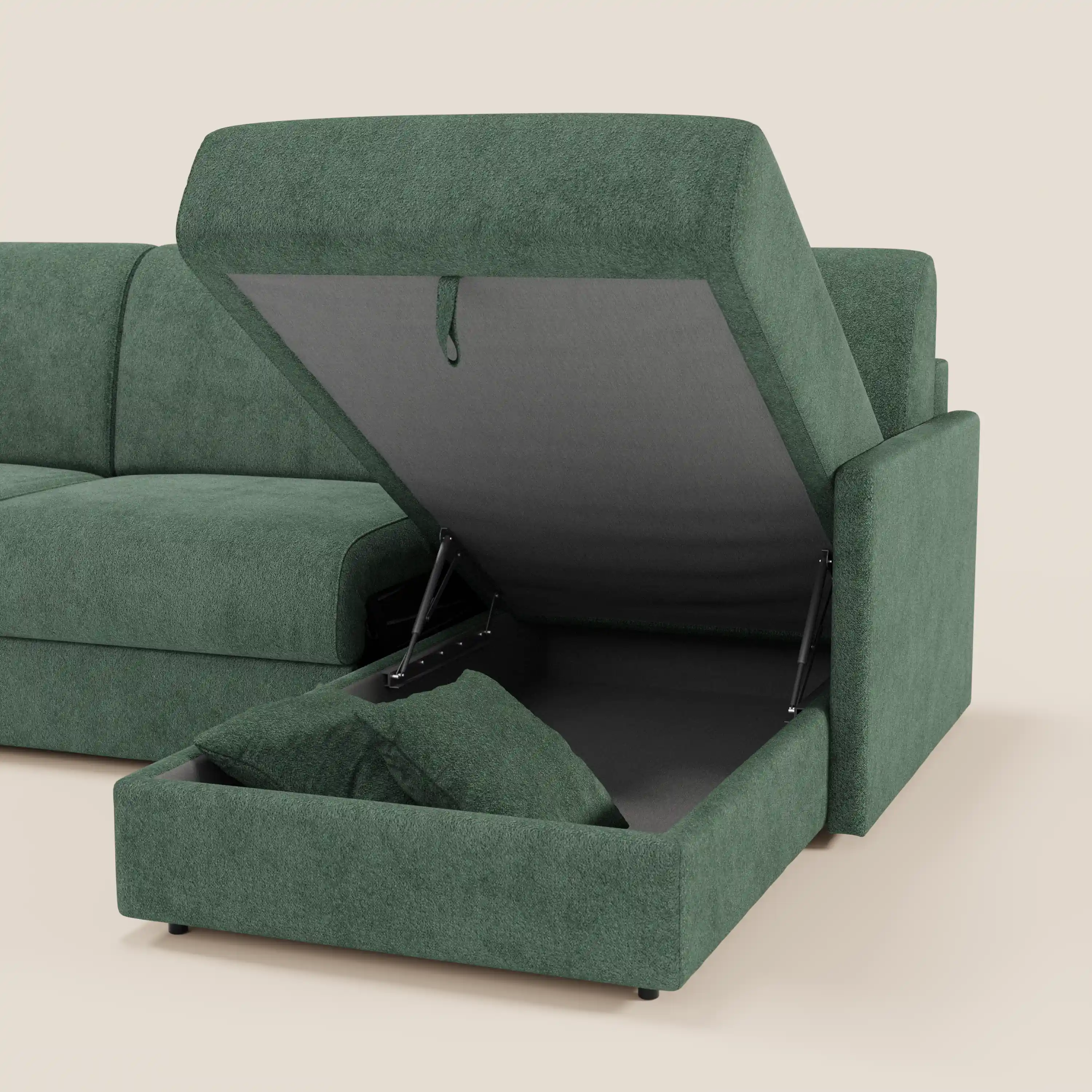 Tommy Canapé convertible avec méridienne coffre - design minimaliste et déhoussable en tissu détachable effet coton T33 - Image 188