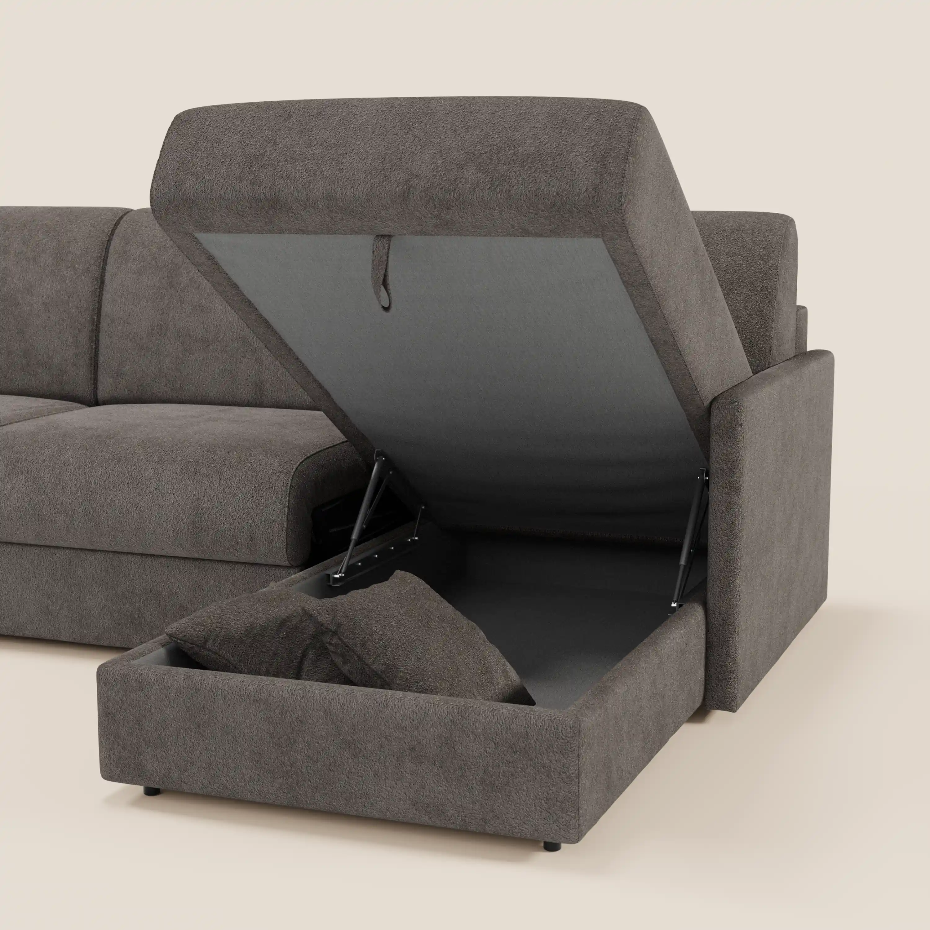 Tommy Canapé convertible avec méridienne coffre - design minimaliste et déhoussable en tissu détachable effet coton T33 - Image 247