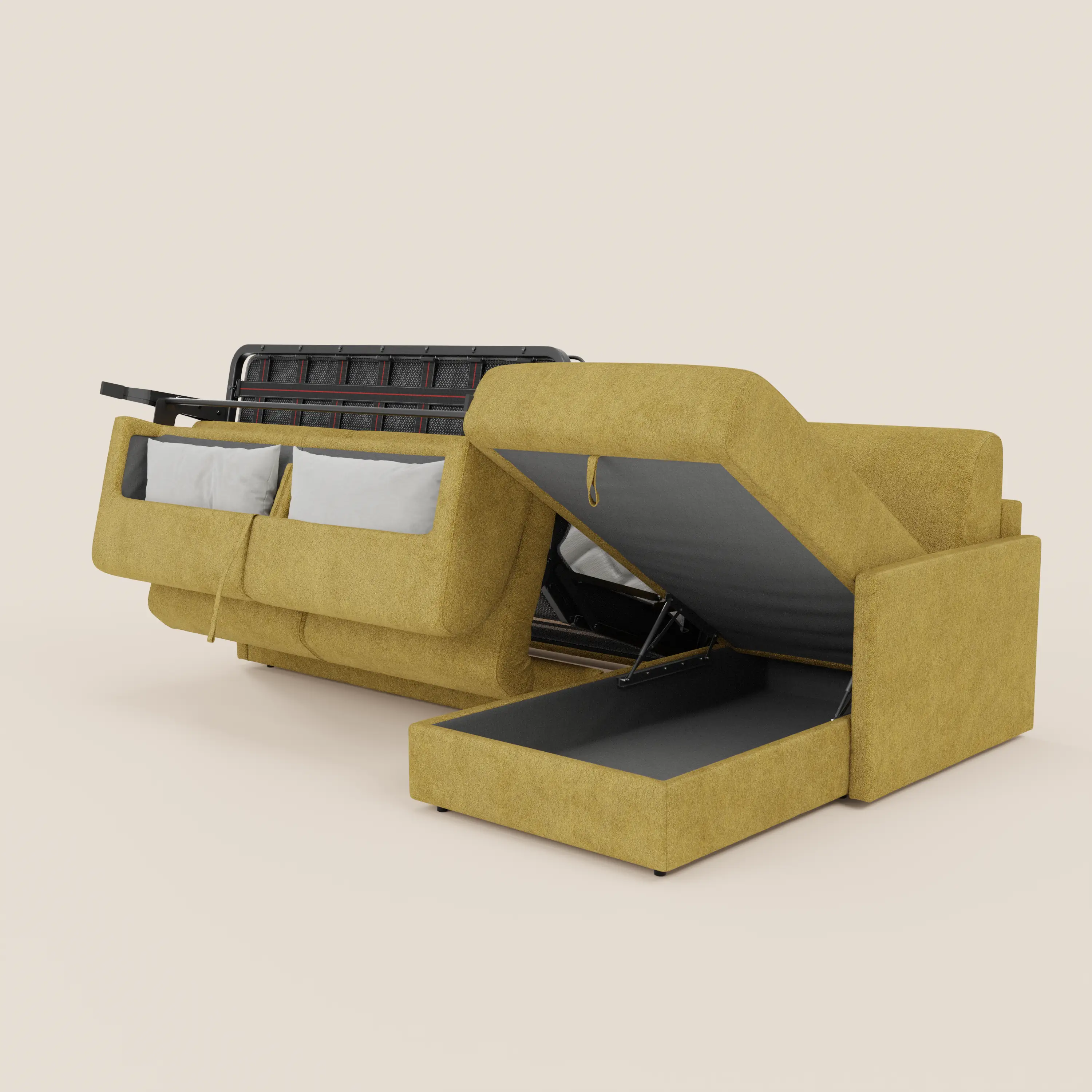 Tommy Canapé convertible avec méridienne coffre - design minimaliste et déhoussable en tissu détachable effet coton T33 - Image 25
