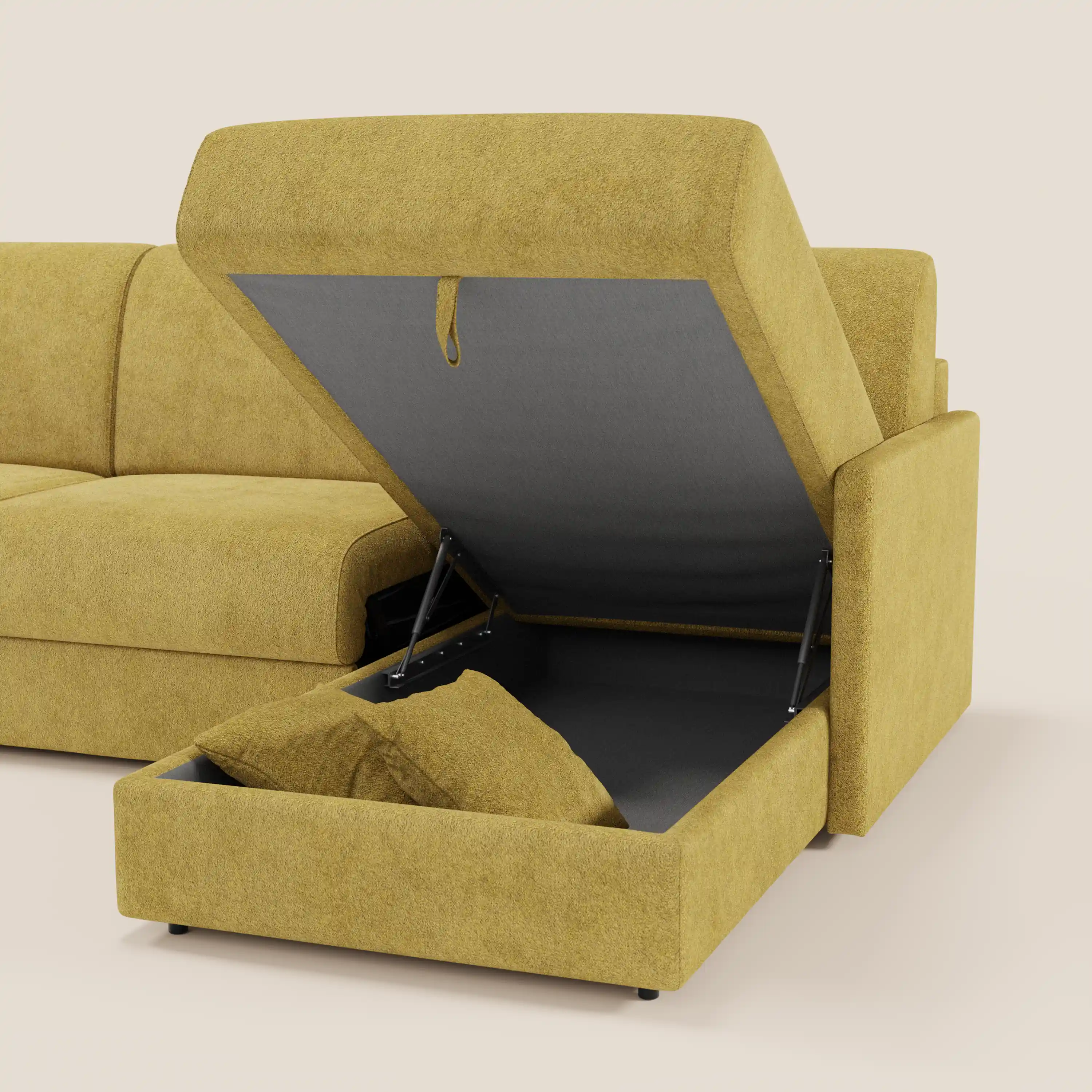 Tommy Canapé convertible avec méridienne coffre - design minimaliste et déhoussable en tissu détachable effet coton T33 - Image 28