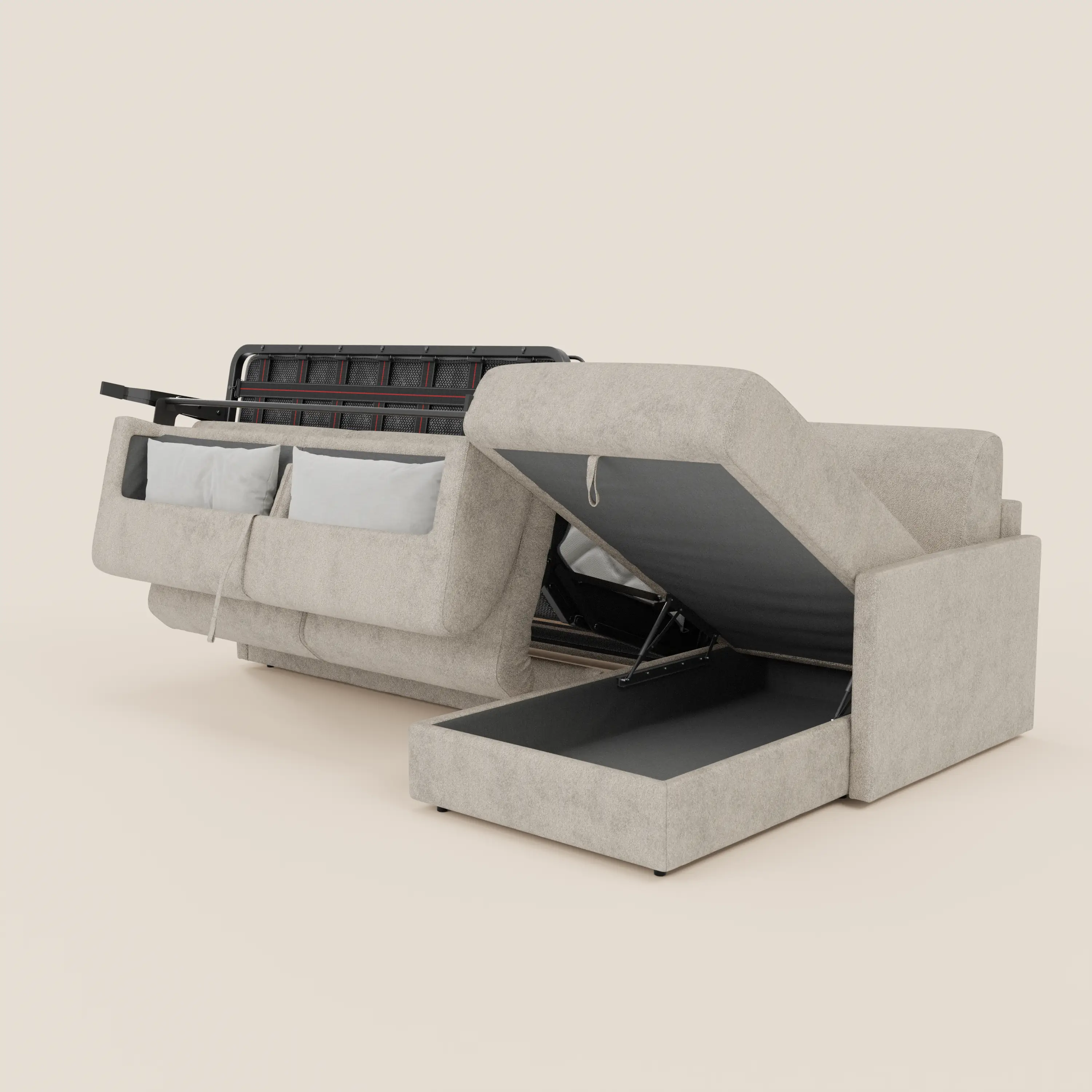 Tommy Canapé convertible avec méridienne coffre - design minimaliste et déhoussable en tissu détachable effet coton T33 - Image 41