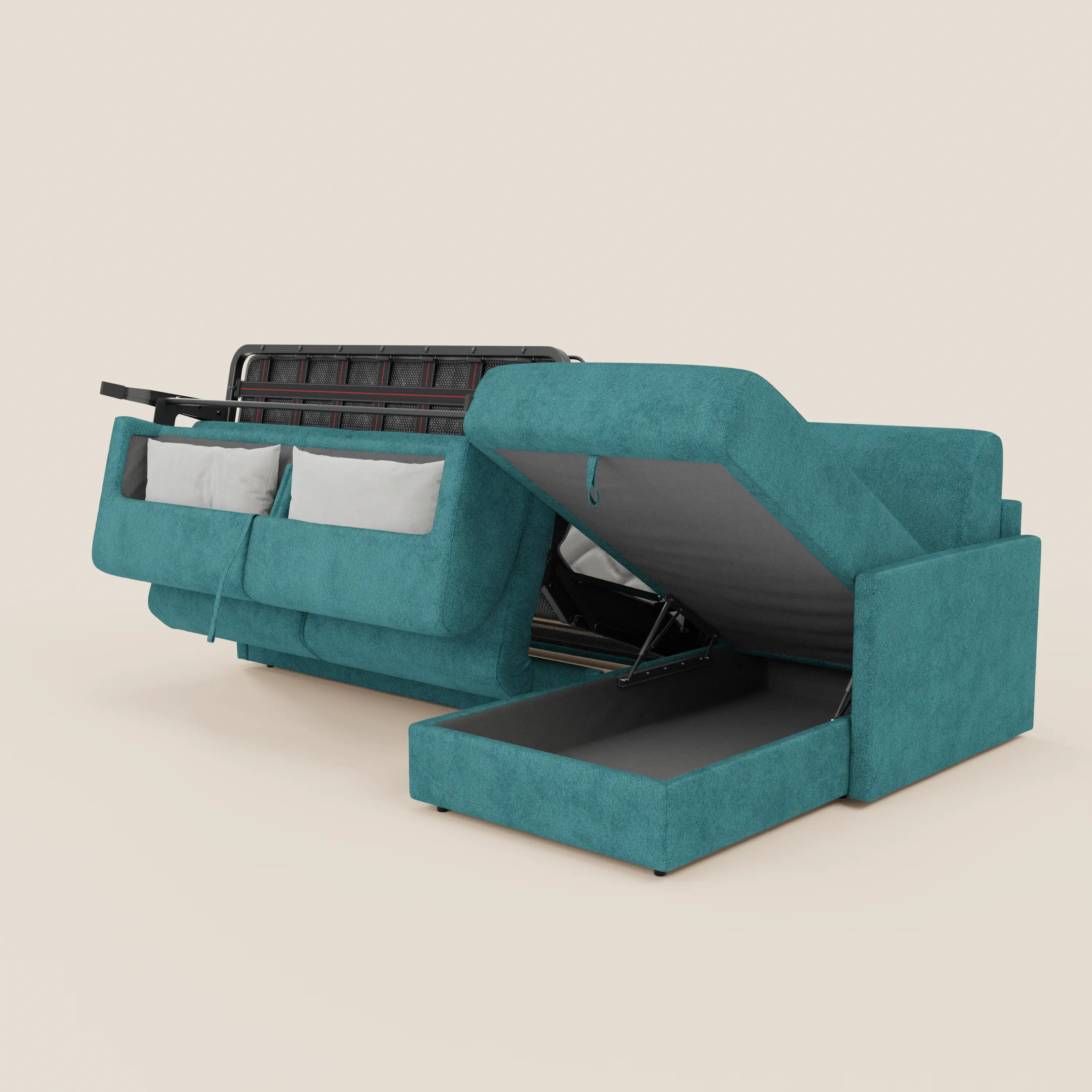 Tommy Canapé convertible avec méridienne coffre - design minimaliste et déhoussable en tissu détachable effet coton T33 - Image 57
