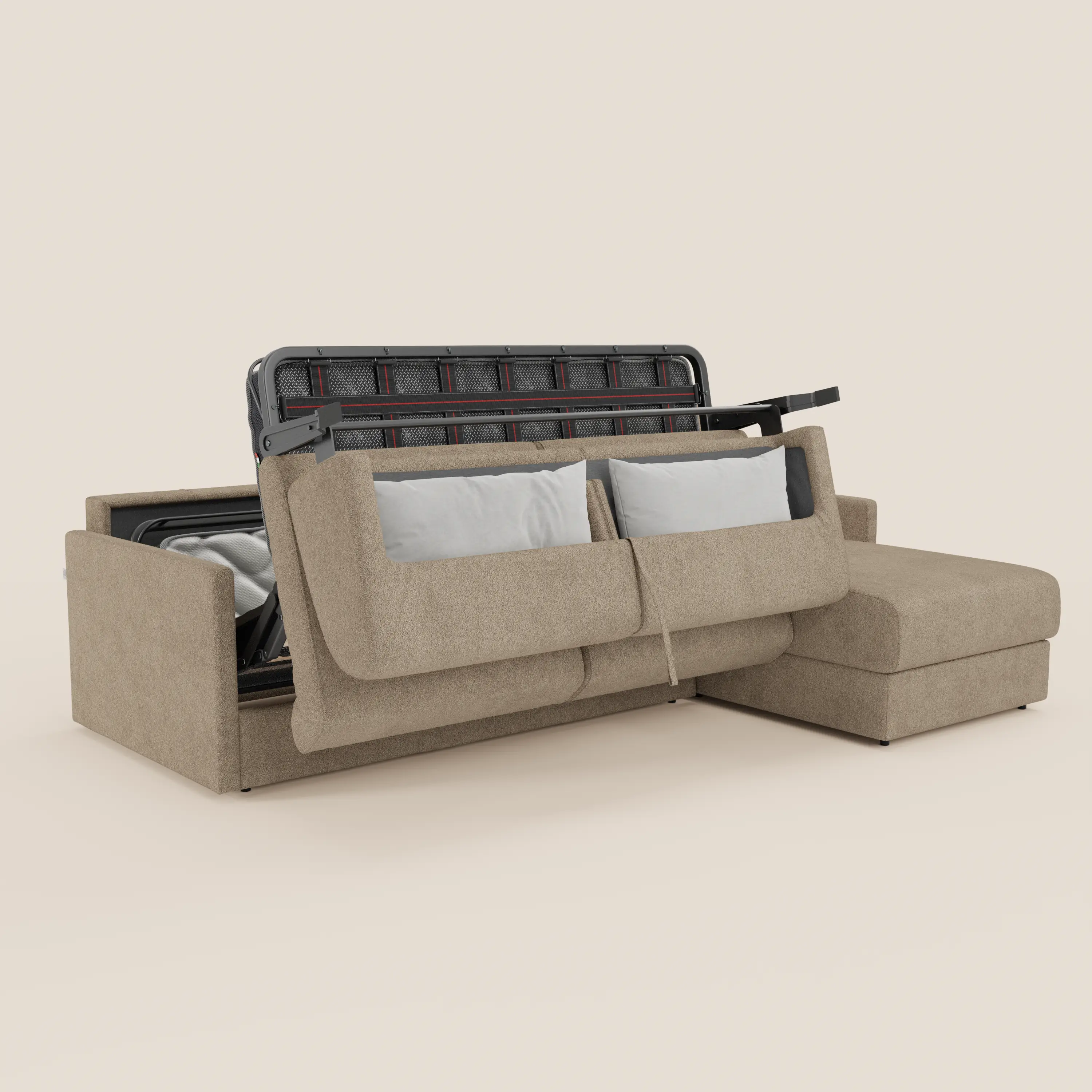 Tommy Canapé convertible avec méridienne coffre - design minimaliste et déhoussable en tissu détachable effet coton T33 - Image 6