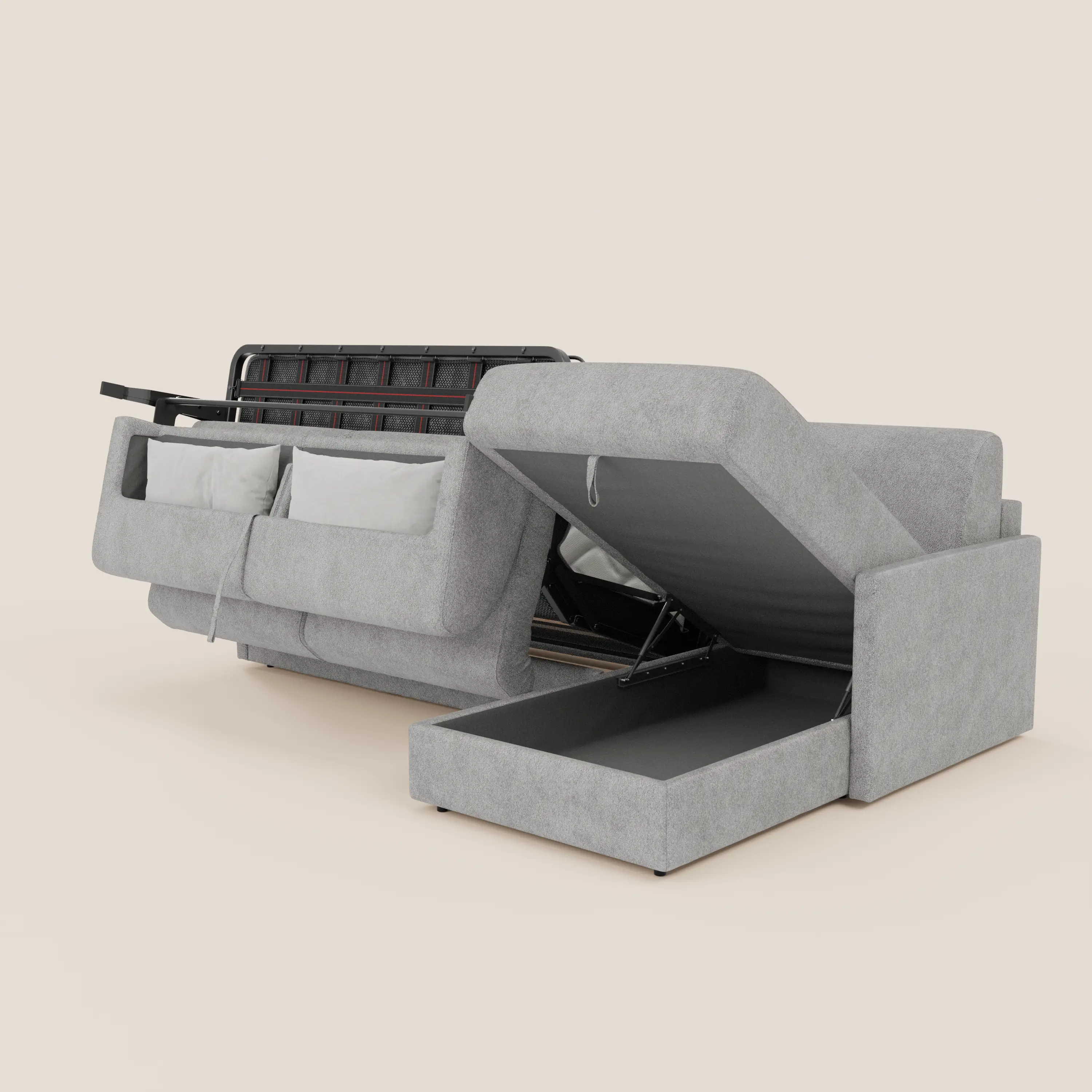 Tommy Canapé convertible avec méridienne coffre - design minimaliste et déhoussable en tissu détachable effet coton T33 - Image 72