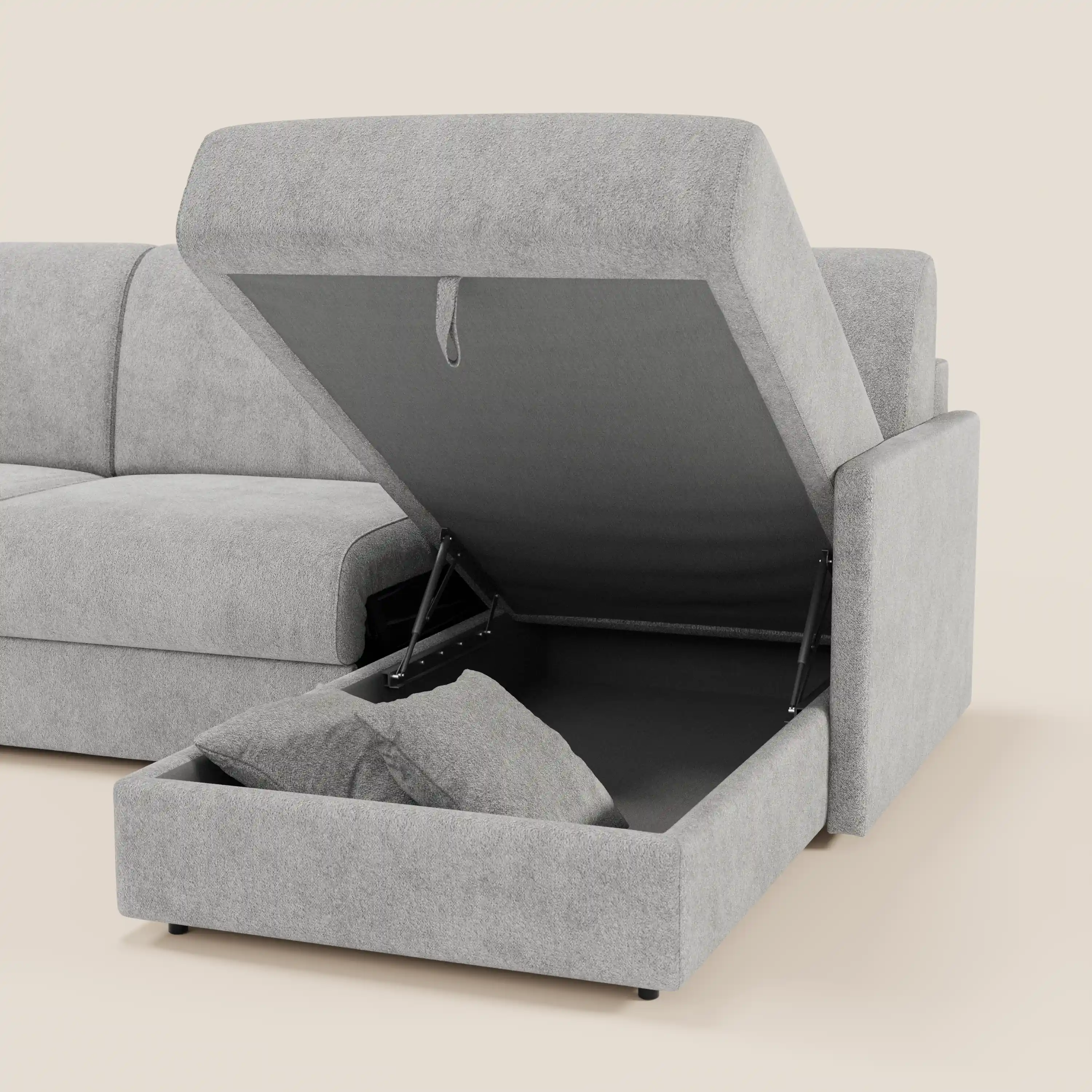 Tommy Canapé convertible avec méridienne coffre - design minimaliste et déhoussable en tissu détachable effet coton T33 - Image 76