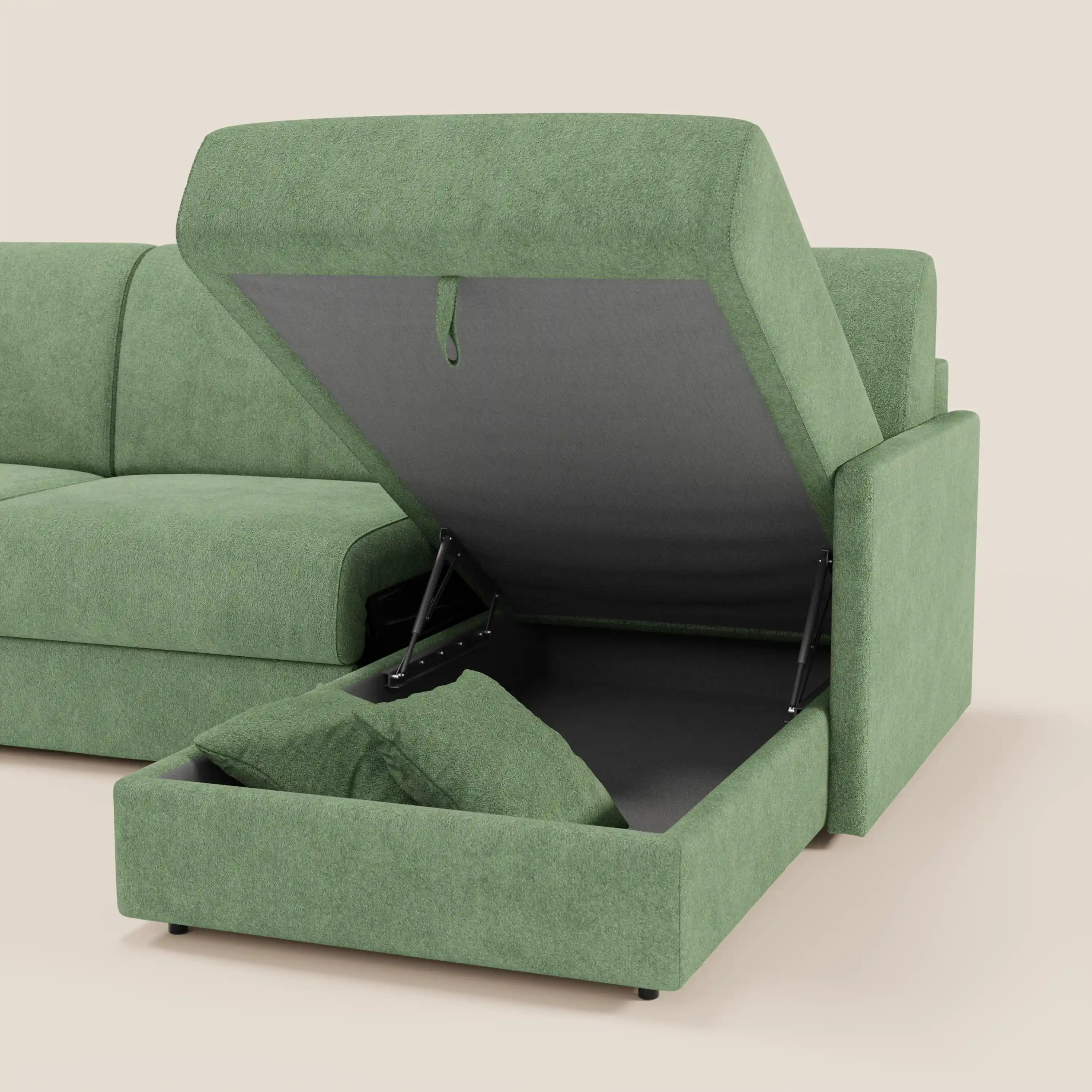 Tommy Canapé convertible avec méridienne coffre - design minimaliste et déhoussable en tissu détachable effet coton T33 - Image 92