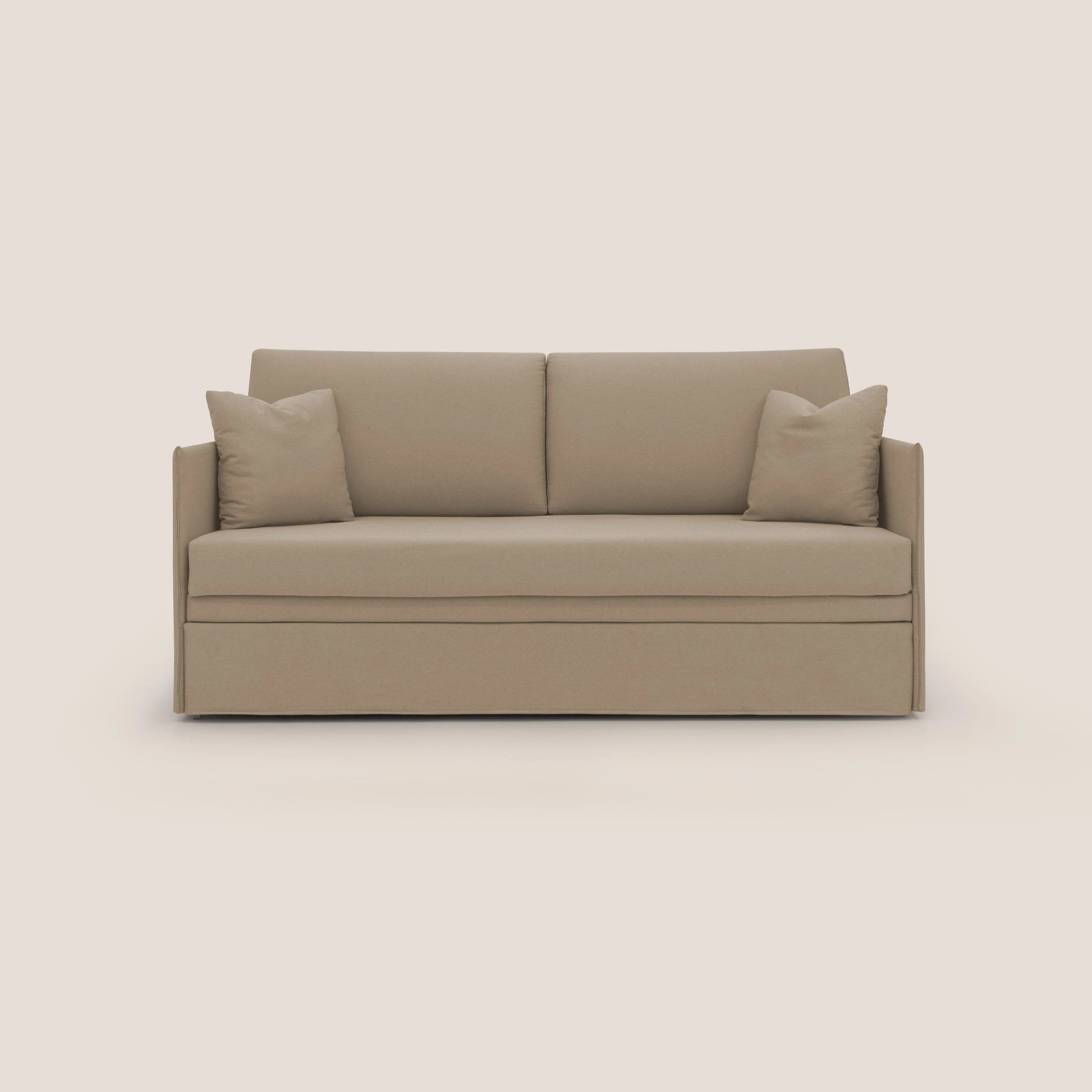 Tortona Canapé duplex avec lits jumeaux et tissu effet coton imperméable T13 beige
