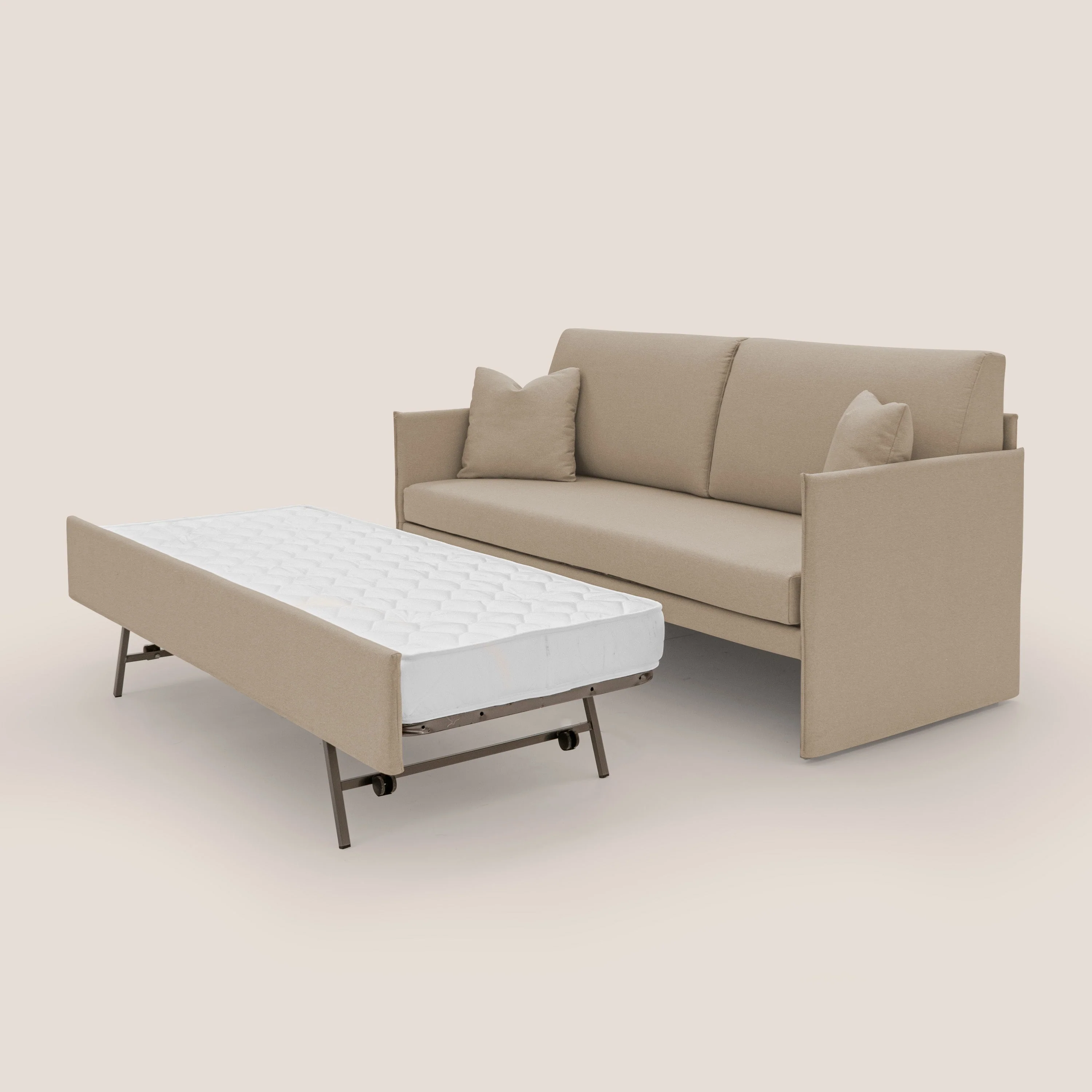 Tortona Canapé duplex avec lits jumeaux et tissu effet coton imperméable T13 beige - Image 6