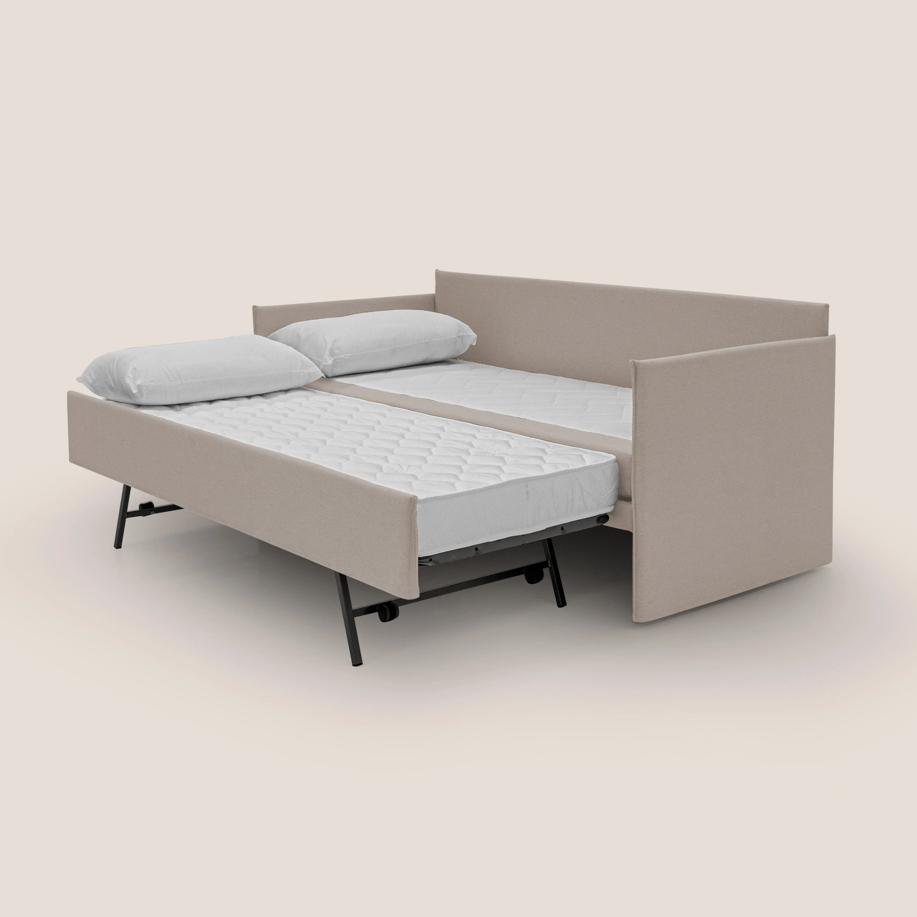 Tortona Canapé duplex avec lits jumeaux et tissu effet coton imperméable T13 crème - Image 2