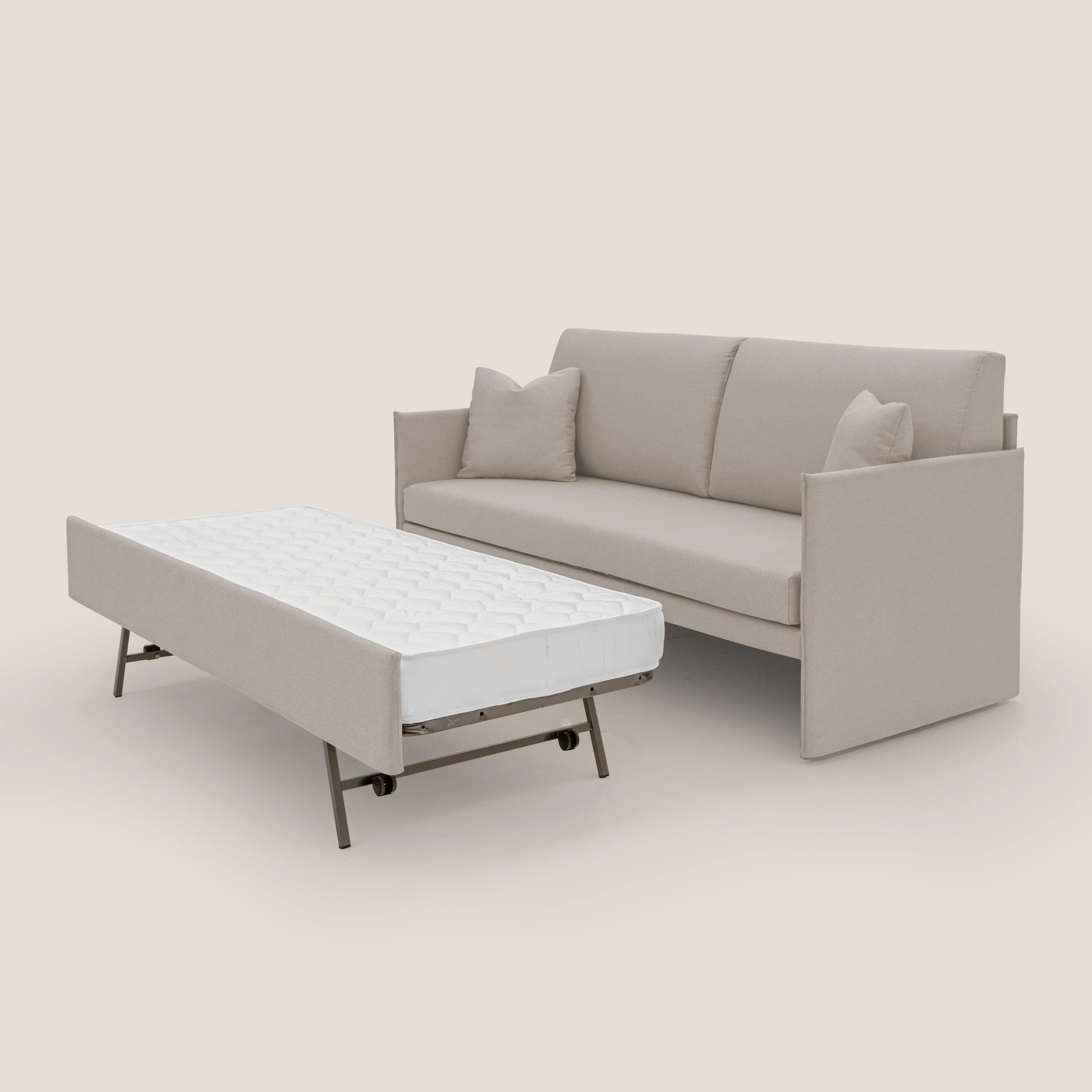 Tortona Canapé duplex avec lits jumeaux et tissu effet coton imperméable T13 crème - Image 6