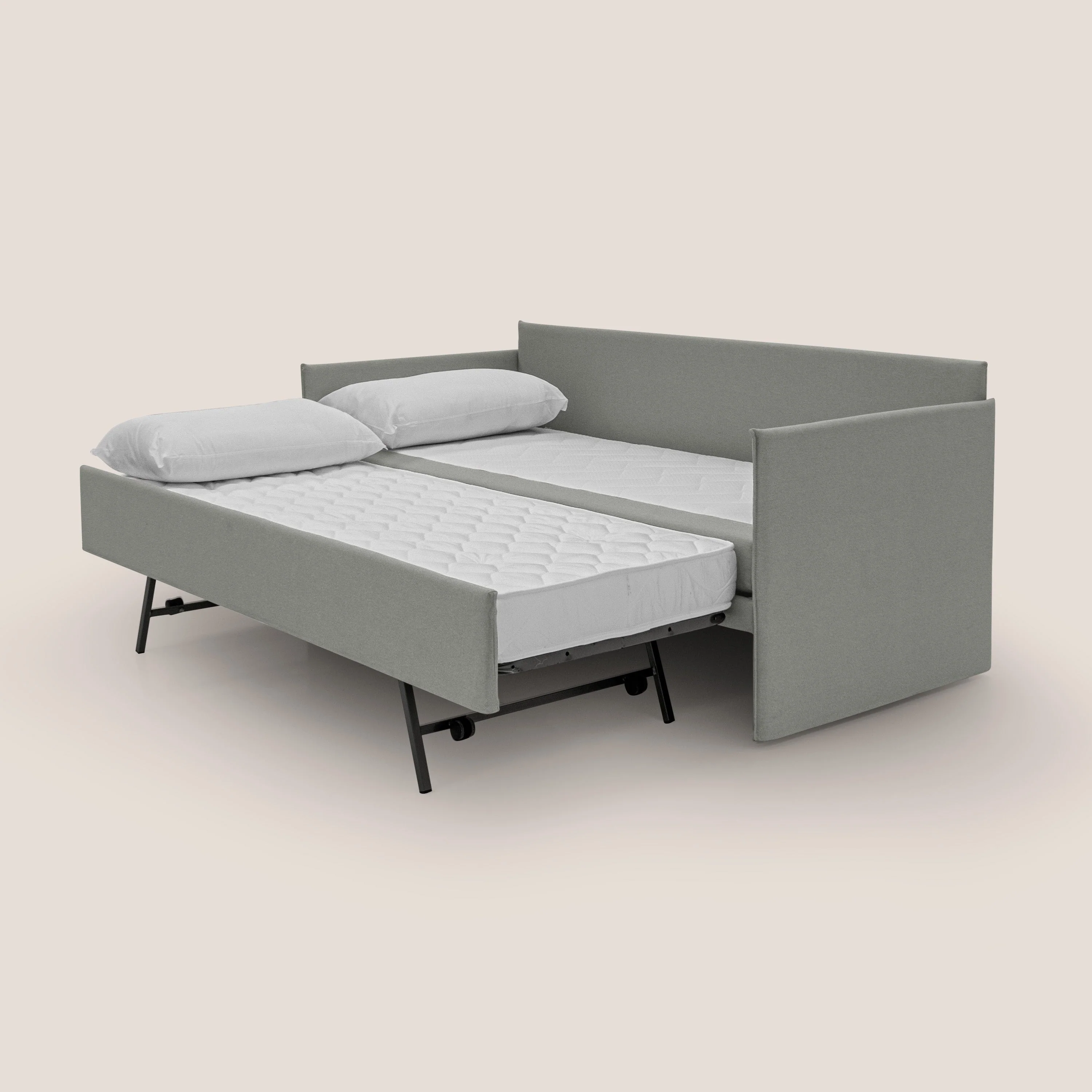 Tortona Canapé duplex avec lits jumeaux et tissu effet coton imperméable T13 gris - Image 2