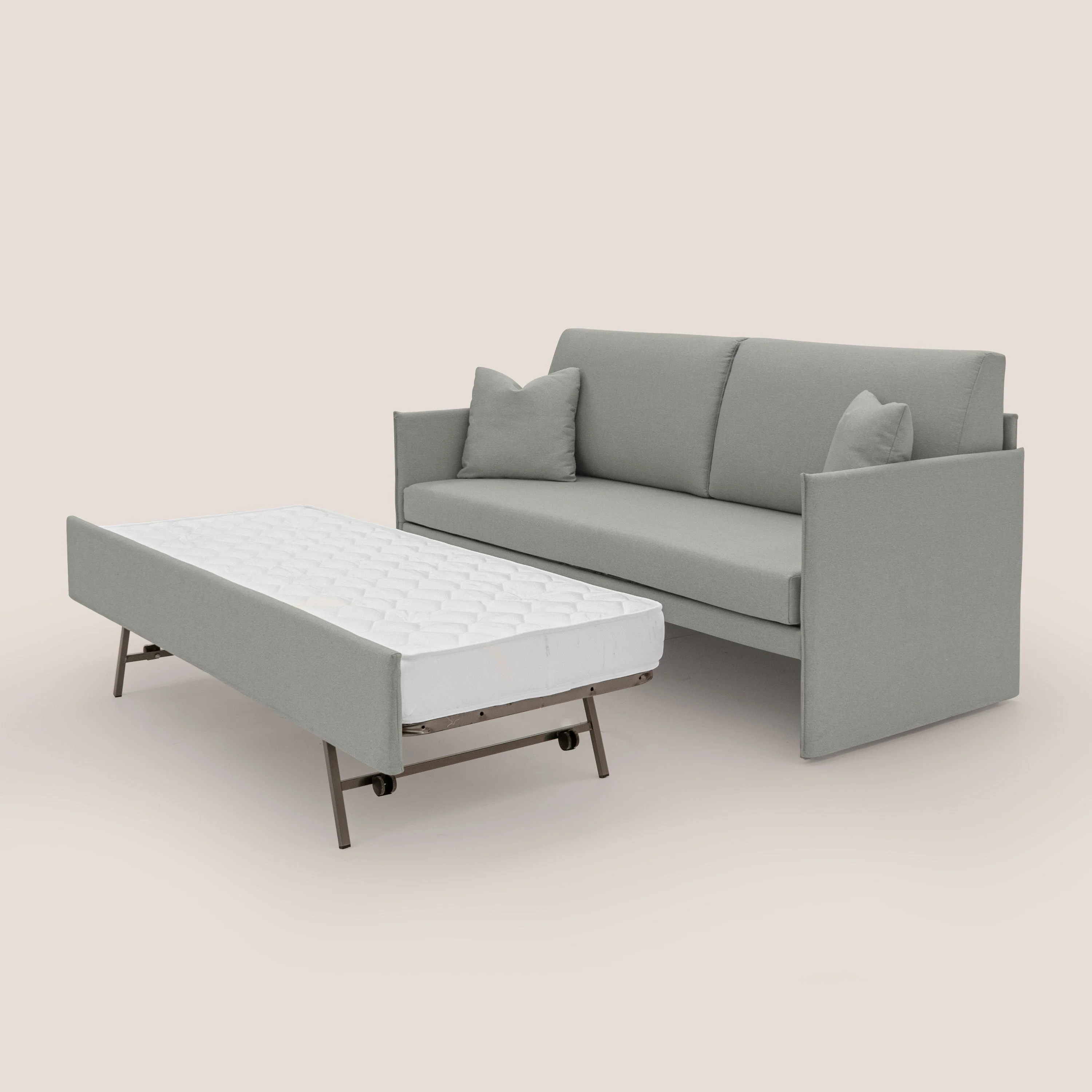 Tortona Canapé duplex avec lits jumeaux et tissu effet coton imperméable T13 gris - Image 6