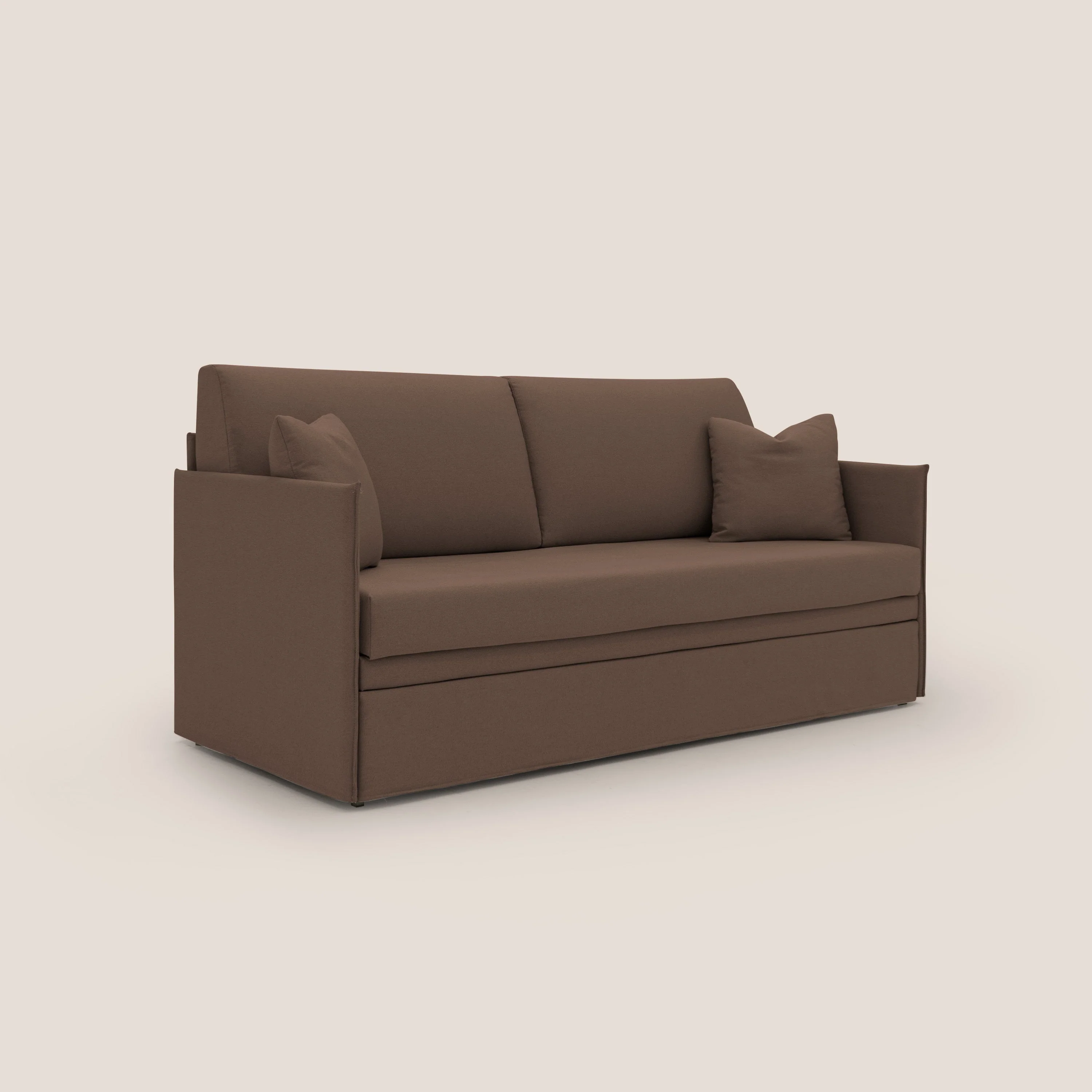 Tortona Canapé duplex avec lits jumeaux et tissu effet coton imperméable T13 marron - Image 3
