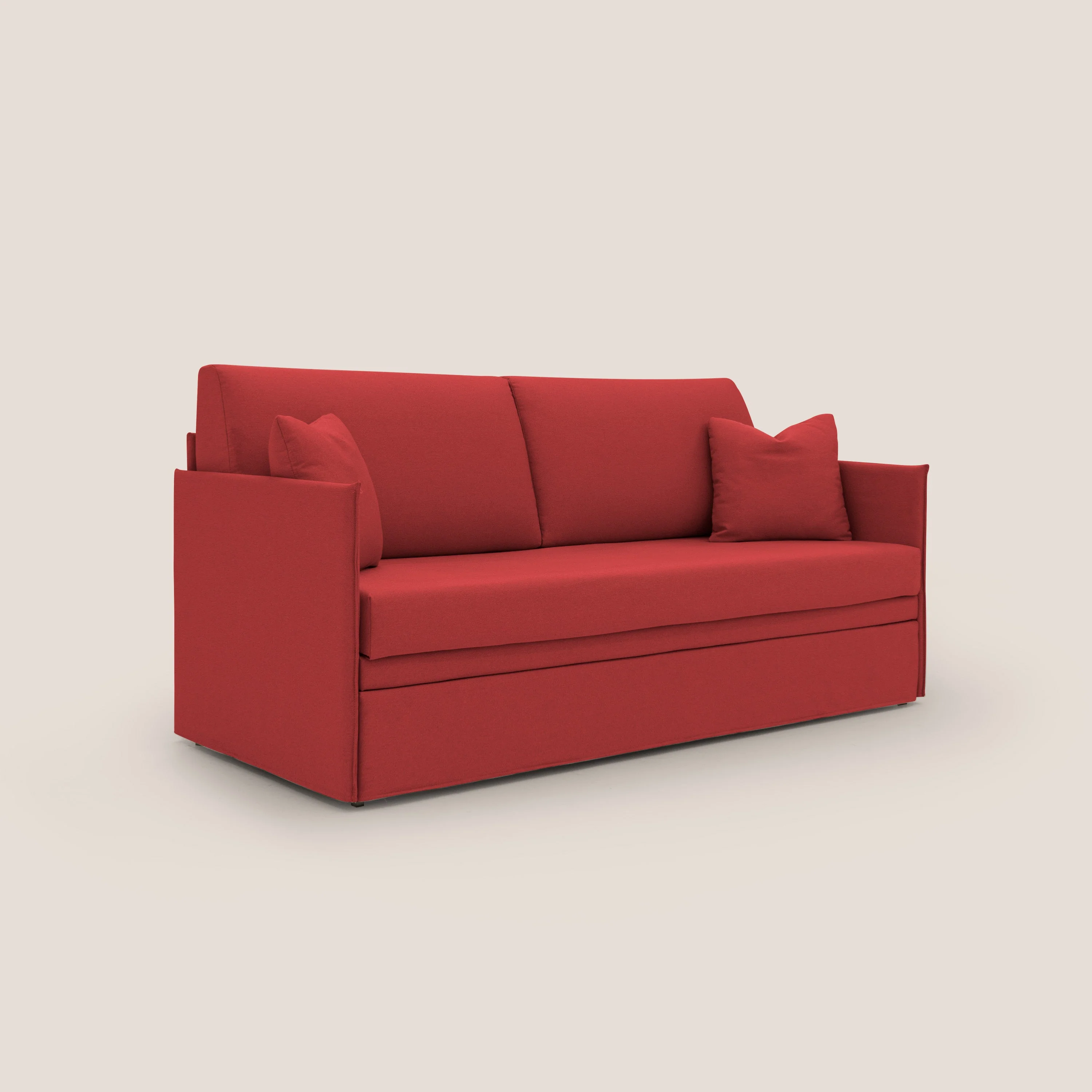 Tortona Canapé duplex avec lits jumeaux et tissu effet coton imperméable T13 rouge - Image 3