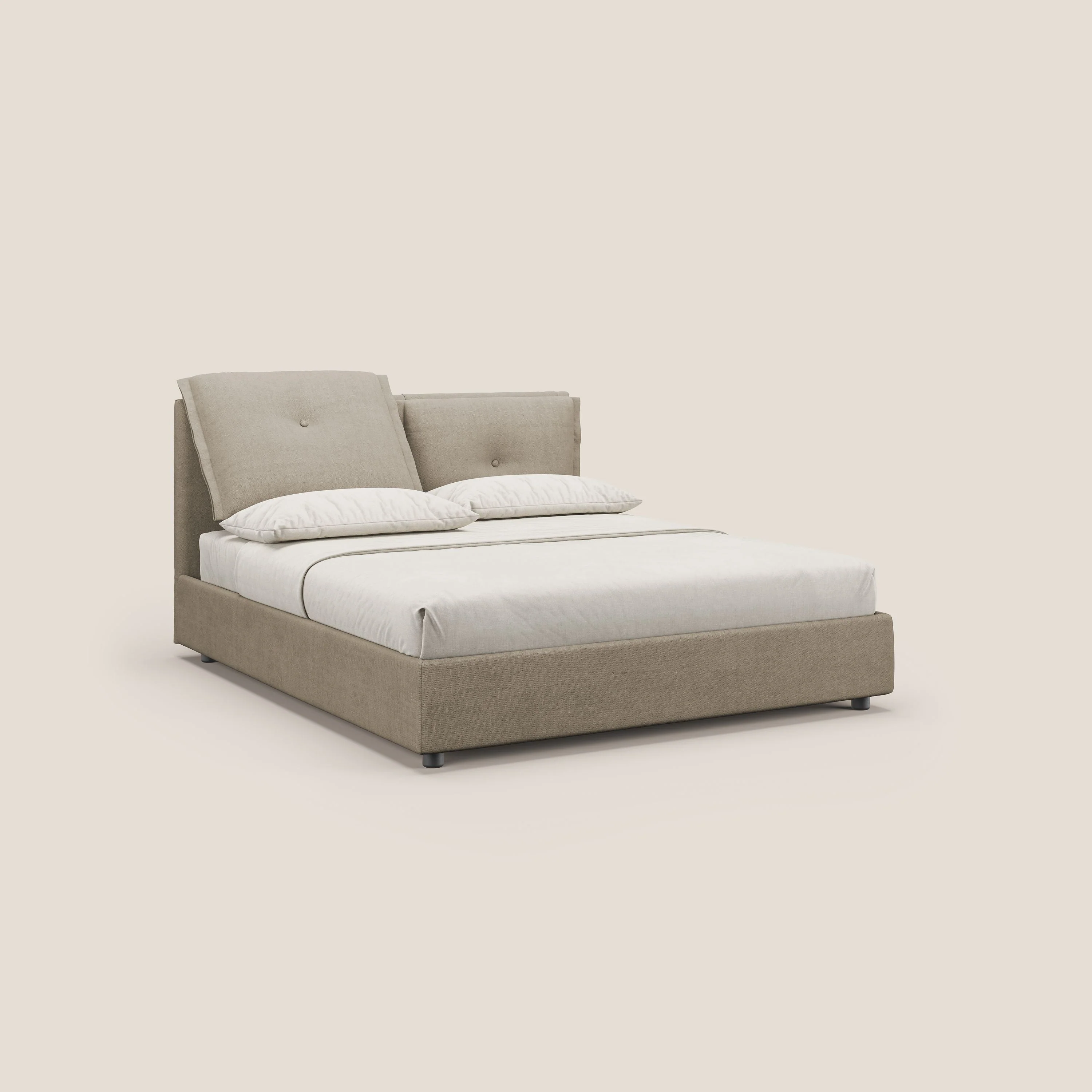 Travis lit coffre avec coussins capitonnés amovibles en tissu imperméable T02 beige