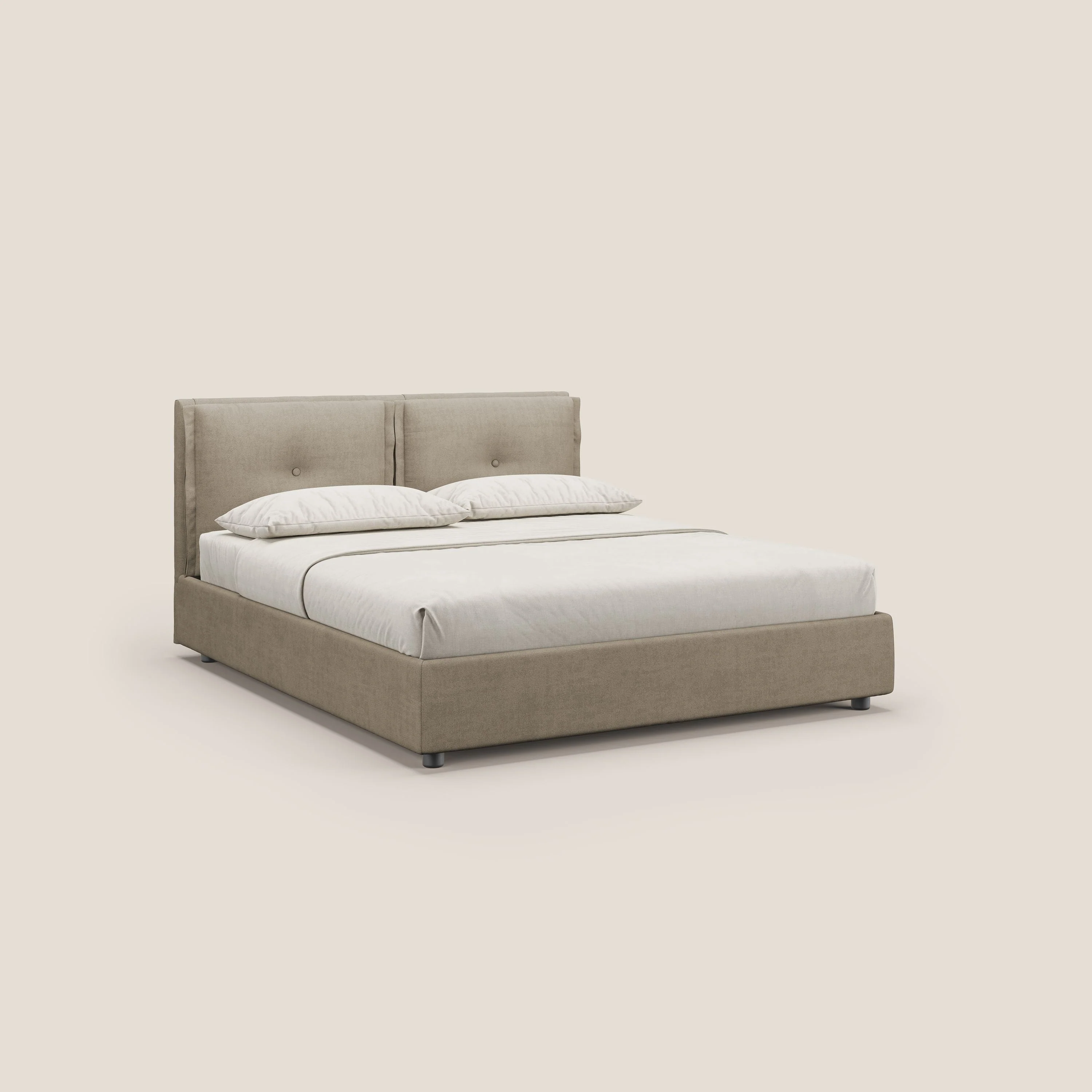 Travis lit coffre avec coussins capitonnés amovibles en tissu imperméable T02 beige - Image 4