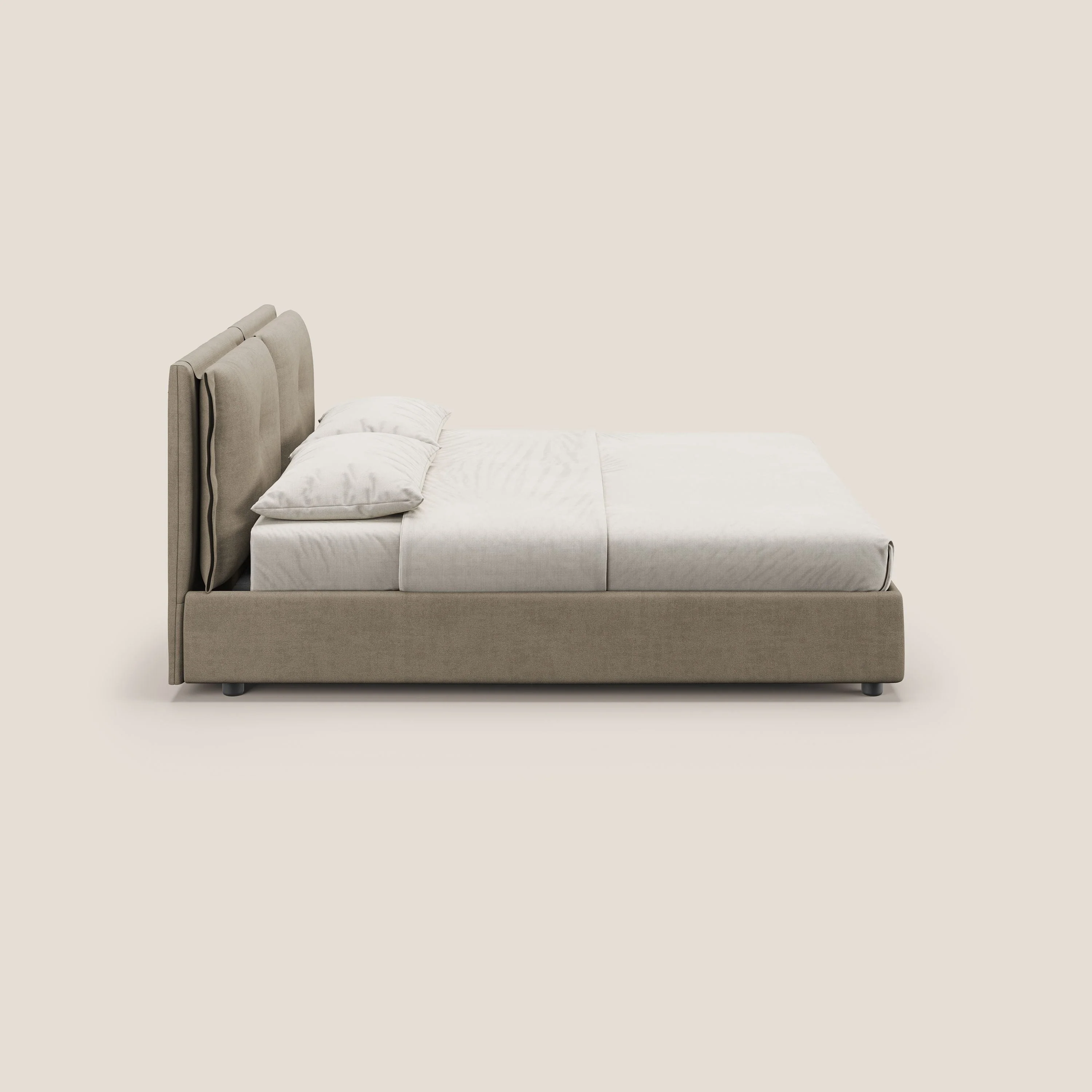 Travis lit coffre avec coussins capitonnés amovibles en tissu imperméable T02 beige - Image 5