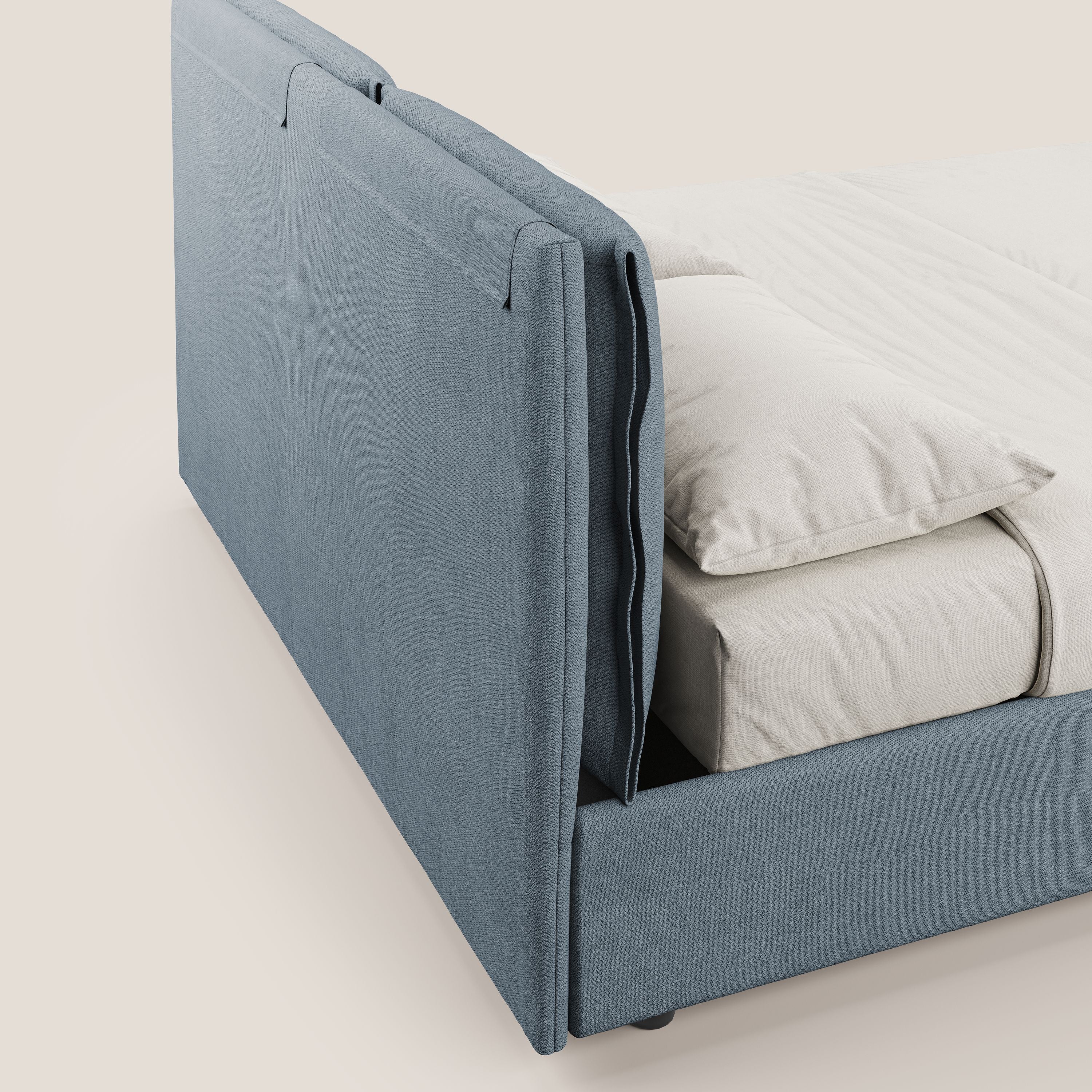 Travis lit coffre avec coussins capitonnés amovibles en tissu imperméable T02 bleu gris - Image 6