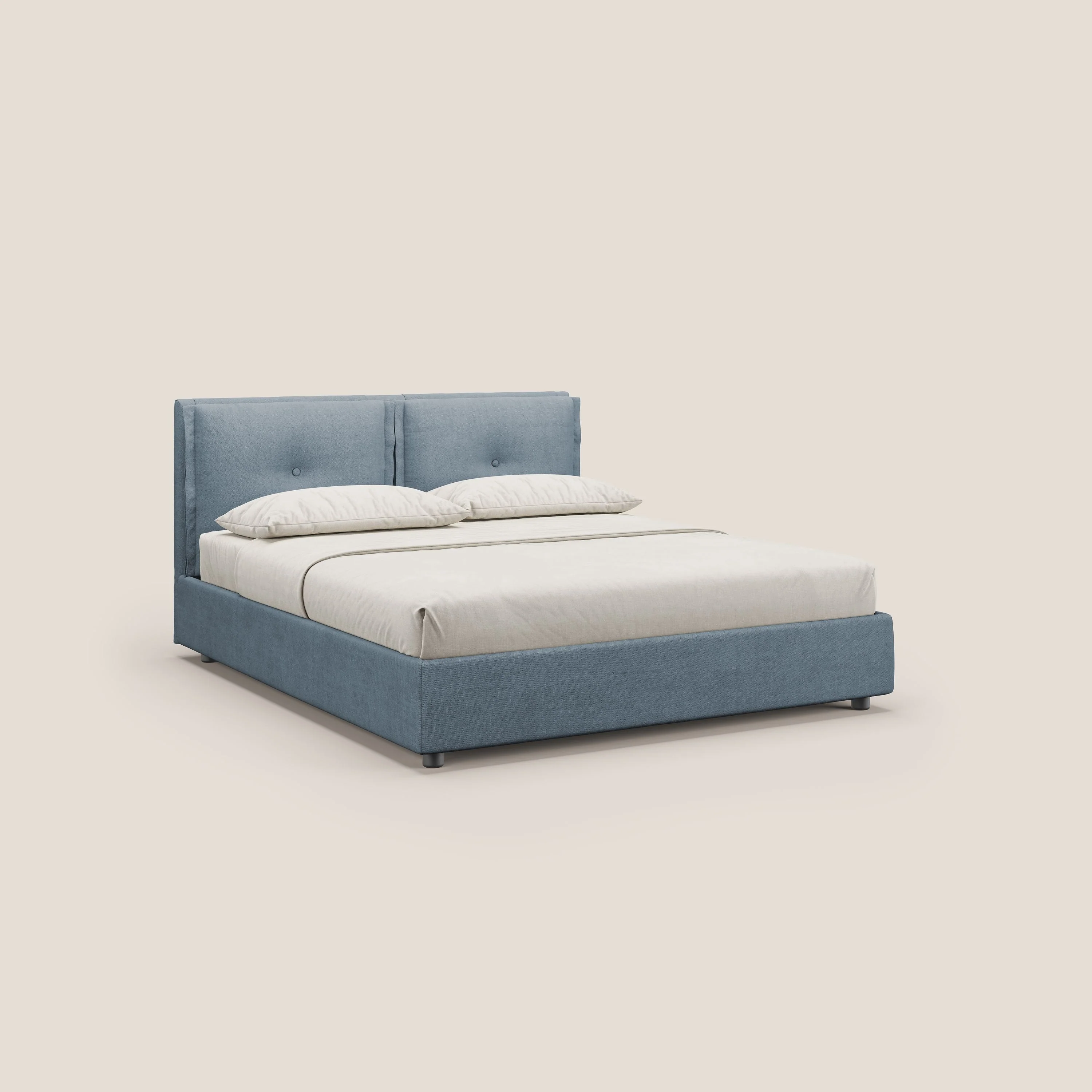 Travis lit coffre avec coussins capitonnés amovibles en tissu imperméable T02 bleu gris - Image 7