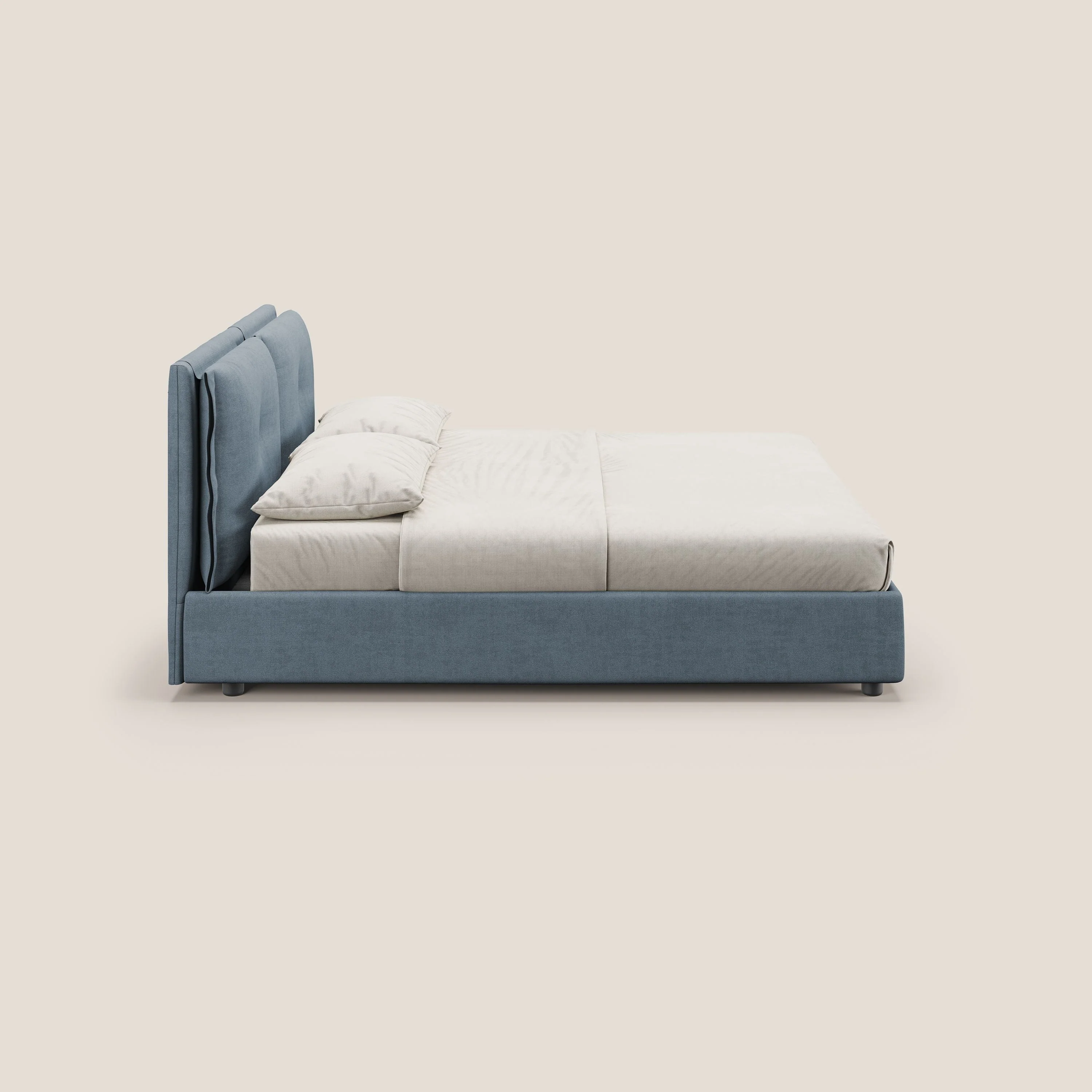 Travis lit coffre avec coussins capitonnés amovibles en tissu imperméable T02 bleu gris - Image 8