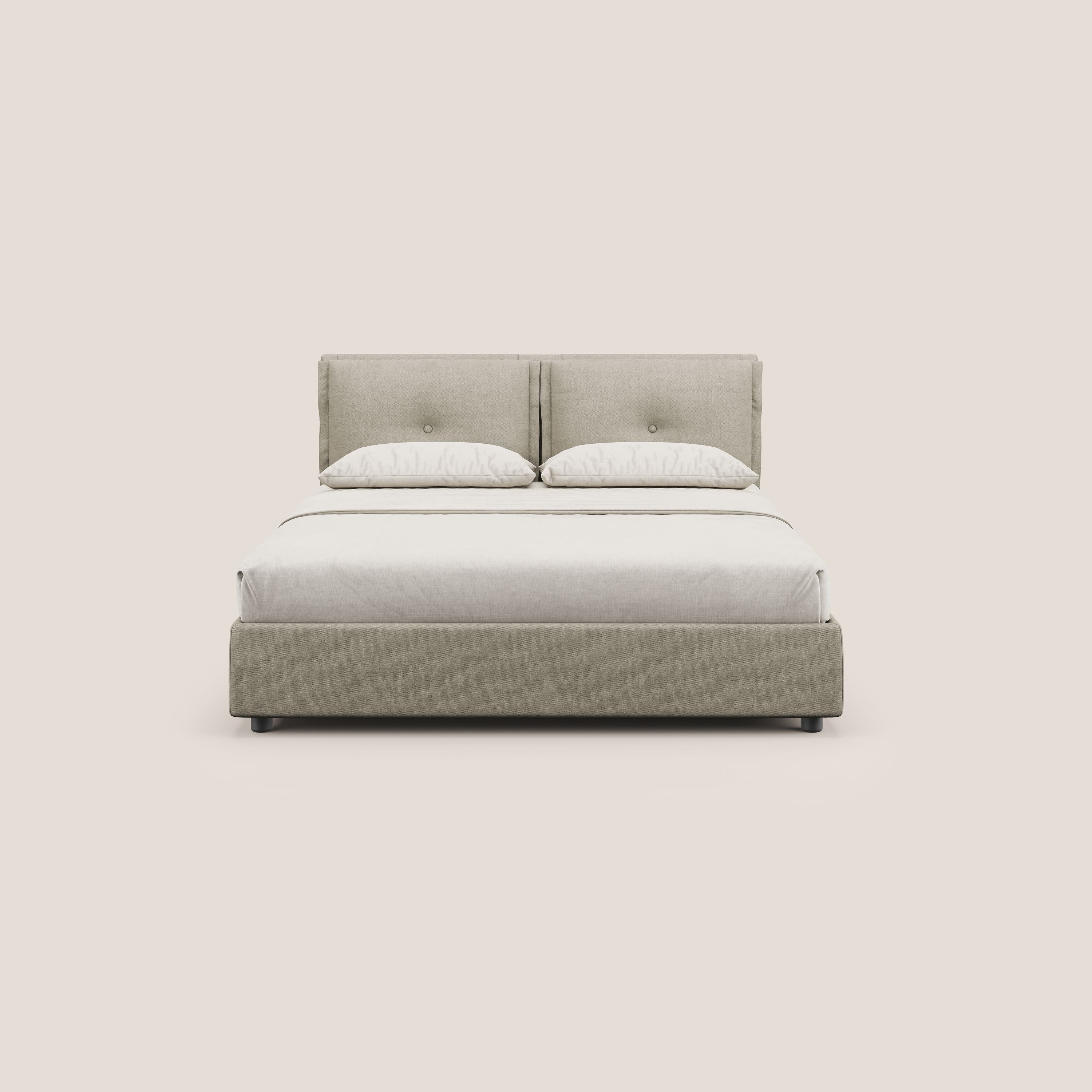 Travis lit coffre avec coussins capitonnés amovibles en tissu imperméable T02 crème - Image 3