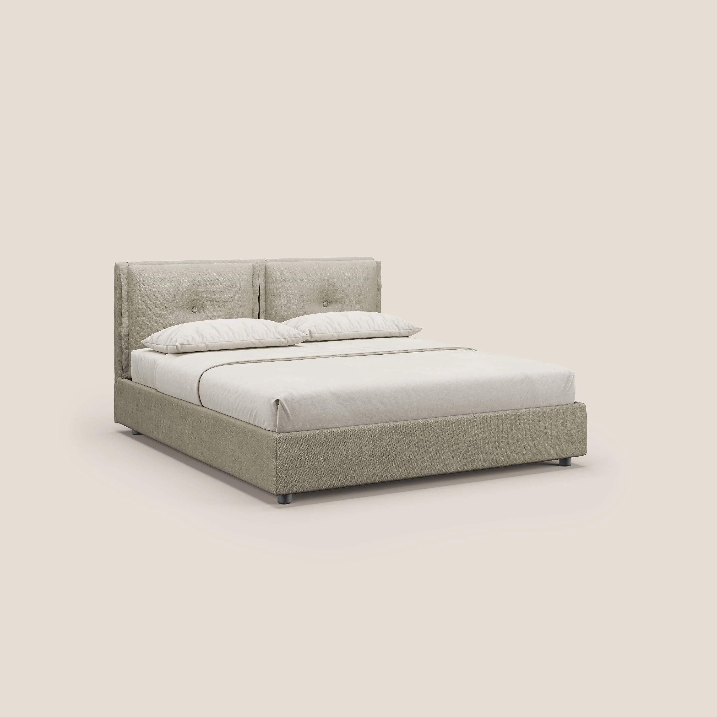 Travis lit coffre avec coussins capitonnés amovibles en tissu imperméable T02 crème - Image 4