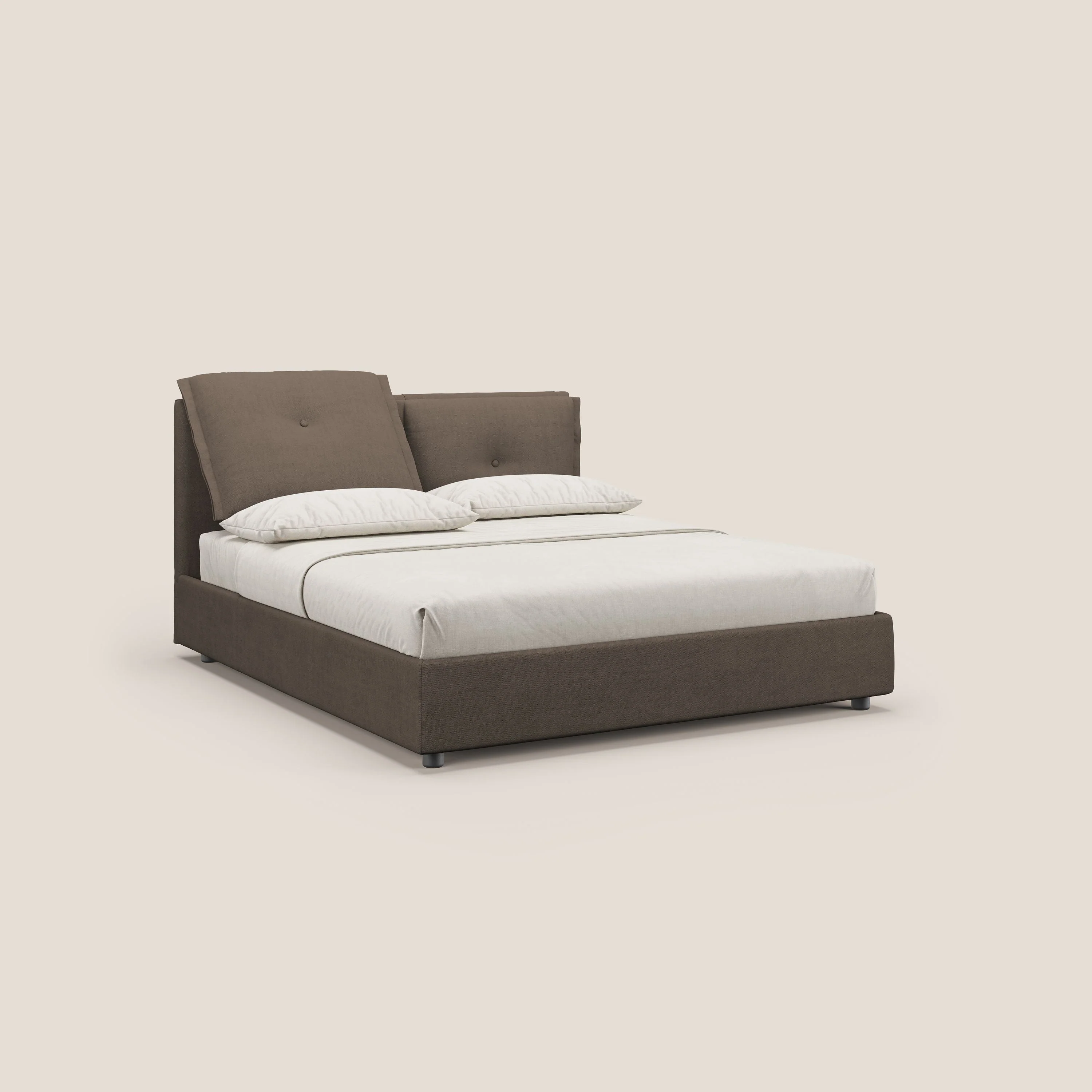 Travis lit coffre avec coussins capitonnés amovibles en tissu imperméable T02 marron