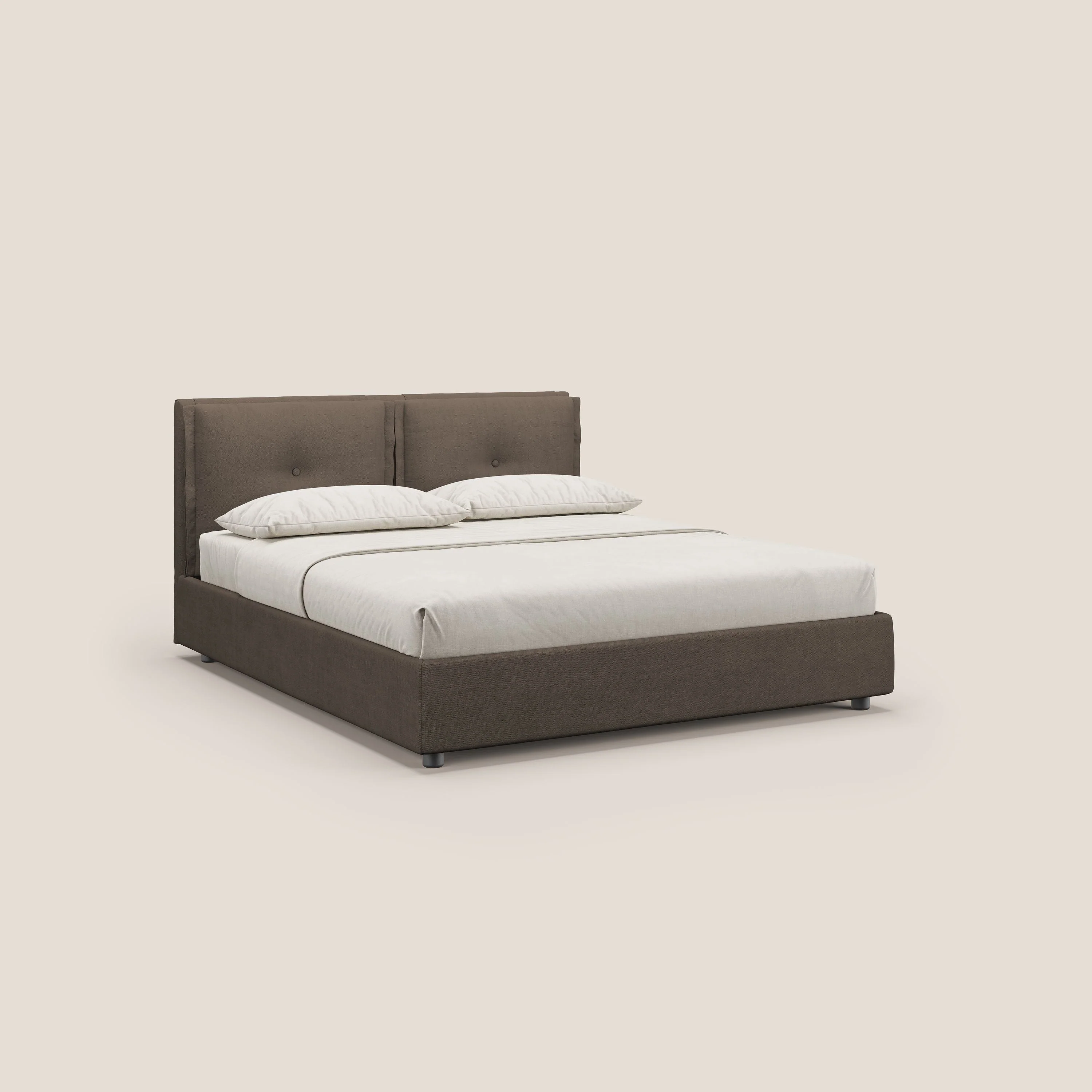 Travis lit coffre avec coussins capitonnés amovibles en tissu imperméable T02 marron - Image 4