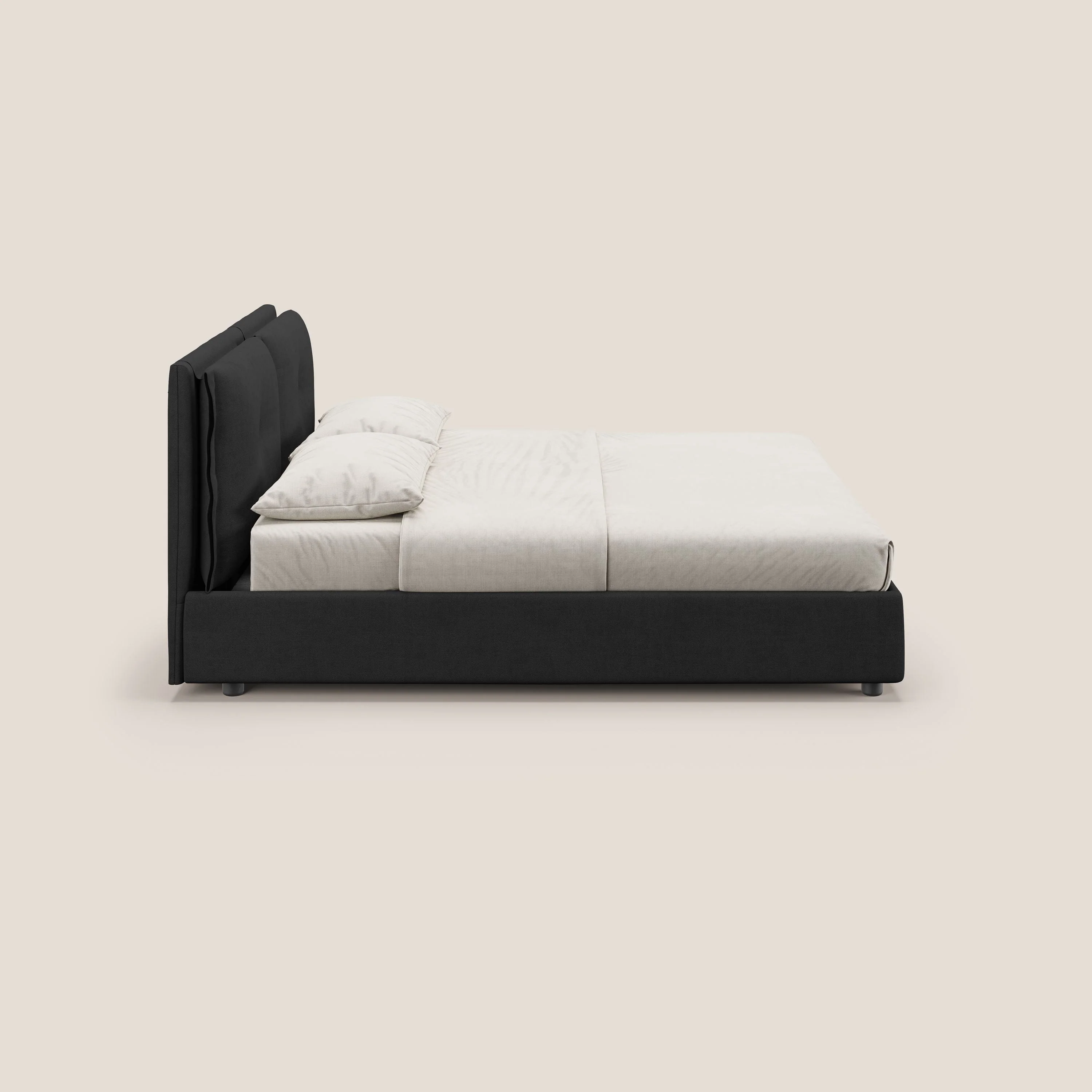 Travis lit coffre avec coussins capitonnés amovibles en tissu imperméable T02 noir - Image 5