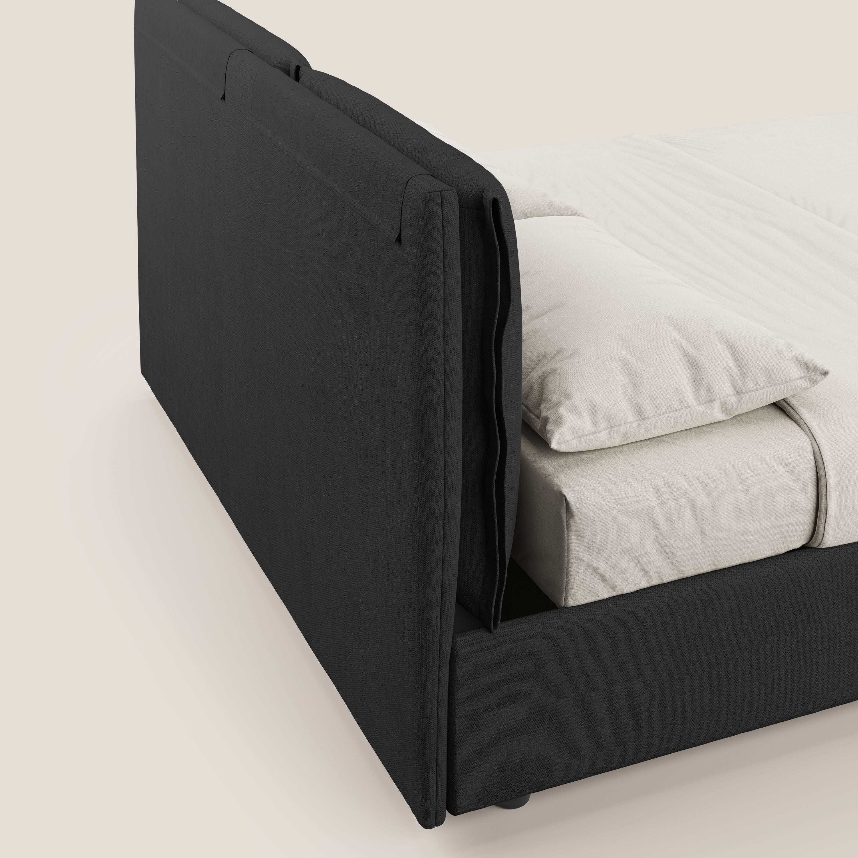 Travis lit coffre avec coussins capitonnés amovibles en tissu imperméable T02 noir - Image 8