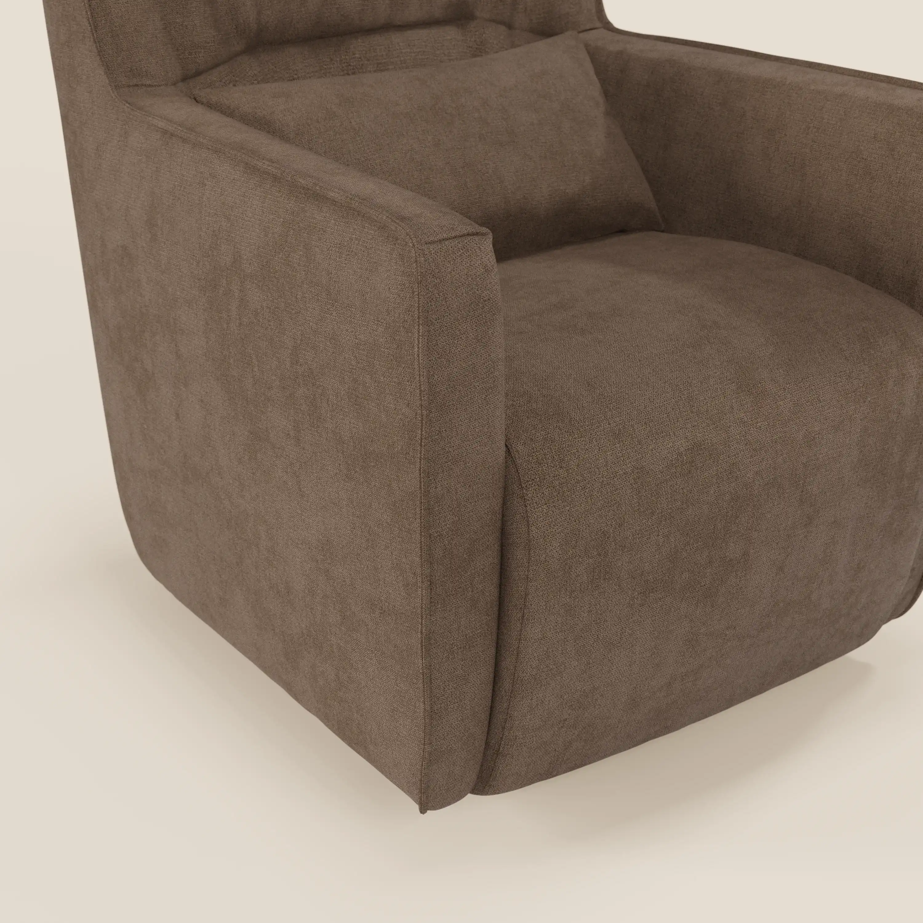 Tulla Fauteuil pivotant en tissu imperméable T02 marron - Image 5