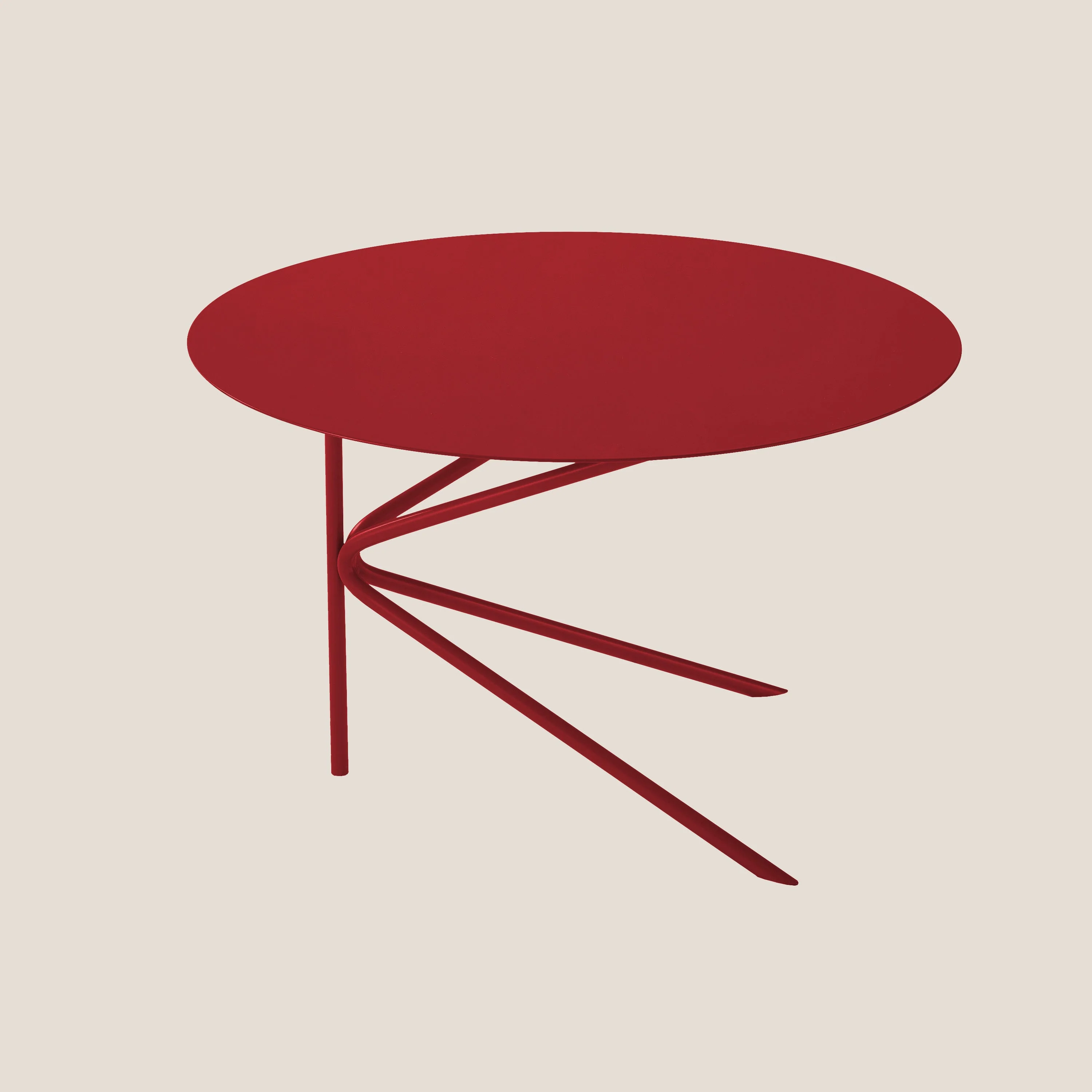 Twin table basse minimaliste ronde en différentes couleurs rouge dahlia