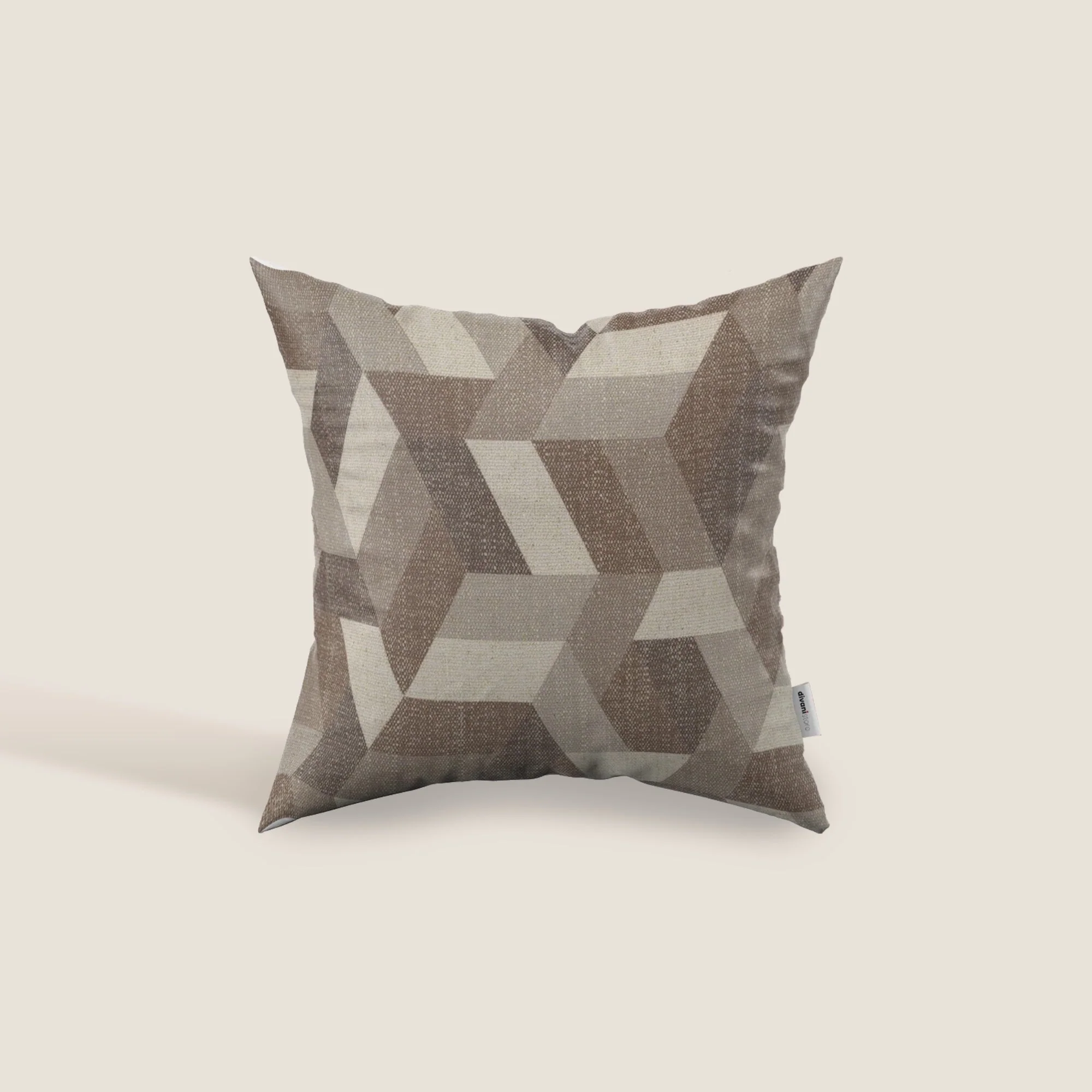 Unreal coussins à fantaisie géométriques en tissu hydrofuge marron