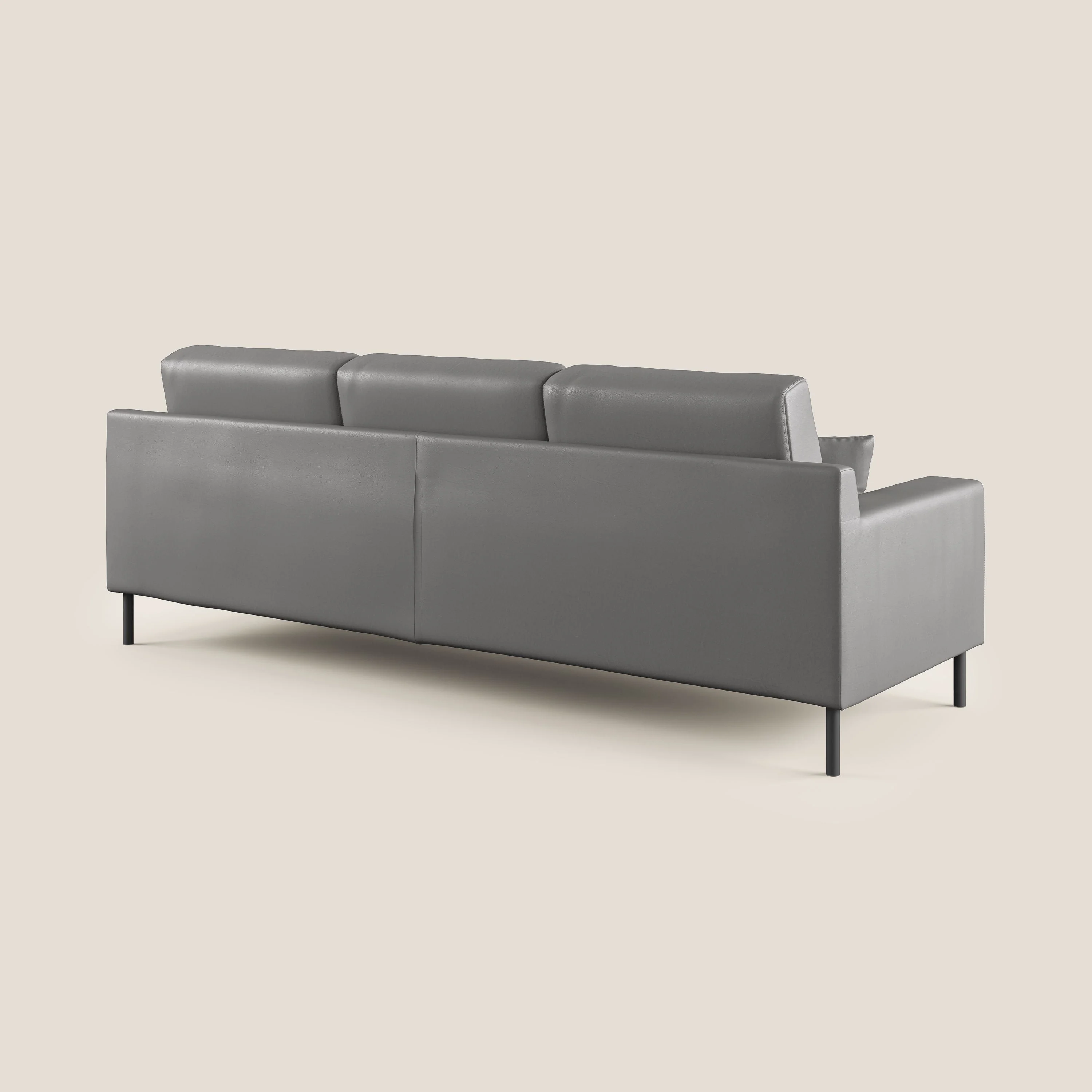 Uranio Canapé d'angle moderne réversible en simili cuir imperméable T04 anthracite - Image 4