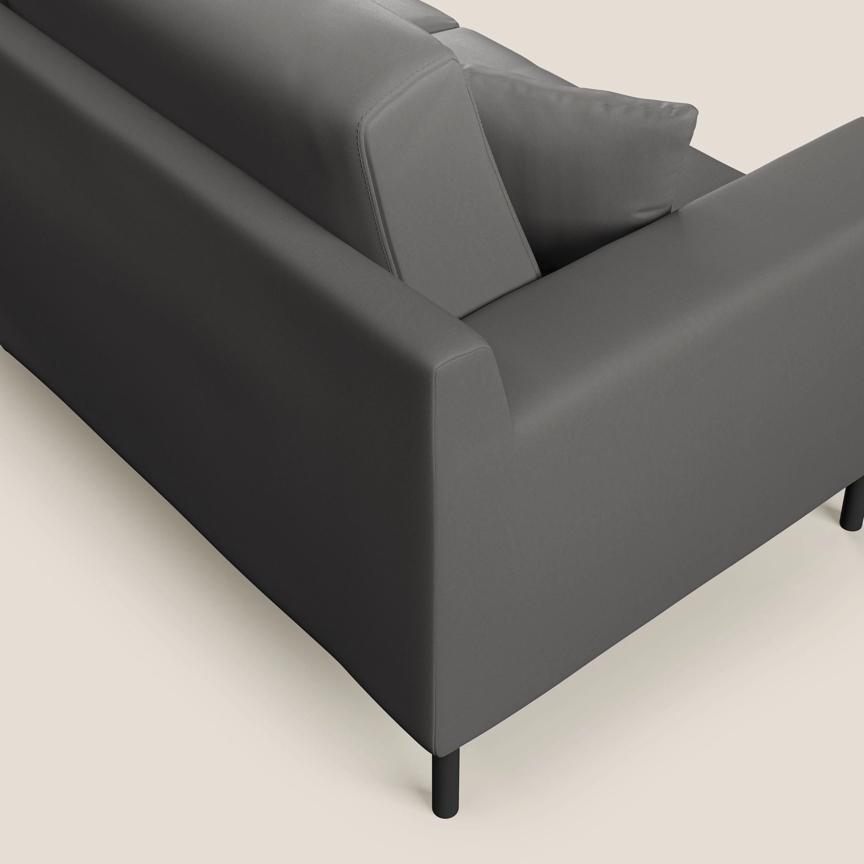 Uranio Canapé d'angle moderne réversible en simili cuir imperméable T04 anthracite - Image 6