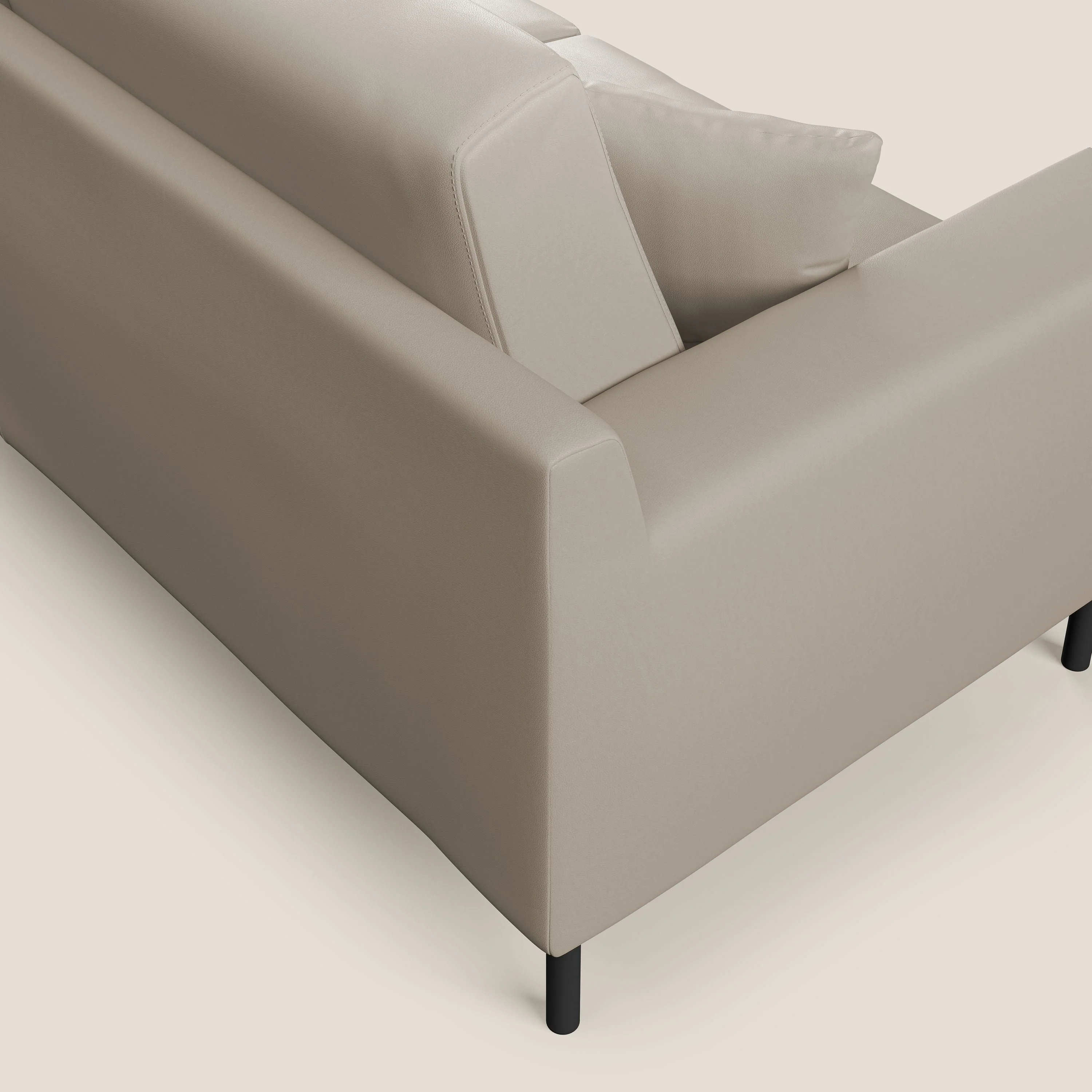 Uranio Canapé d'angle moderne réversible en simili cuir imperméable T04 beige - Image 6