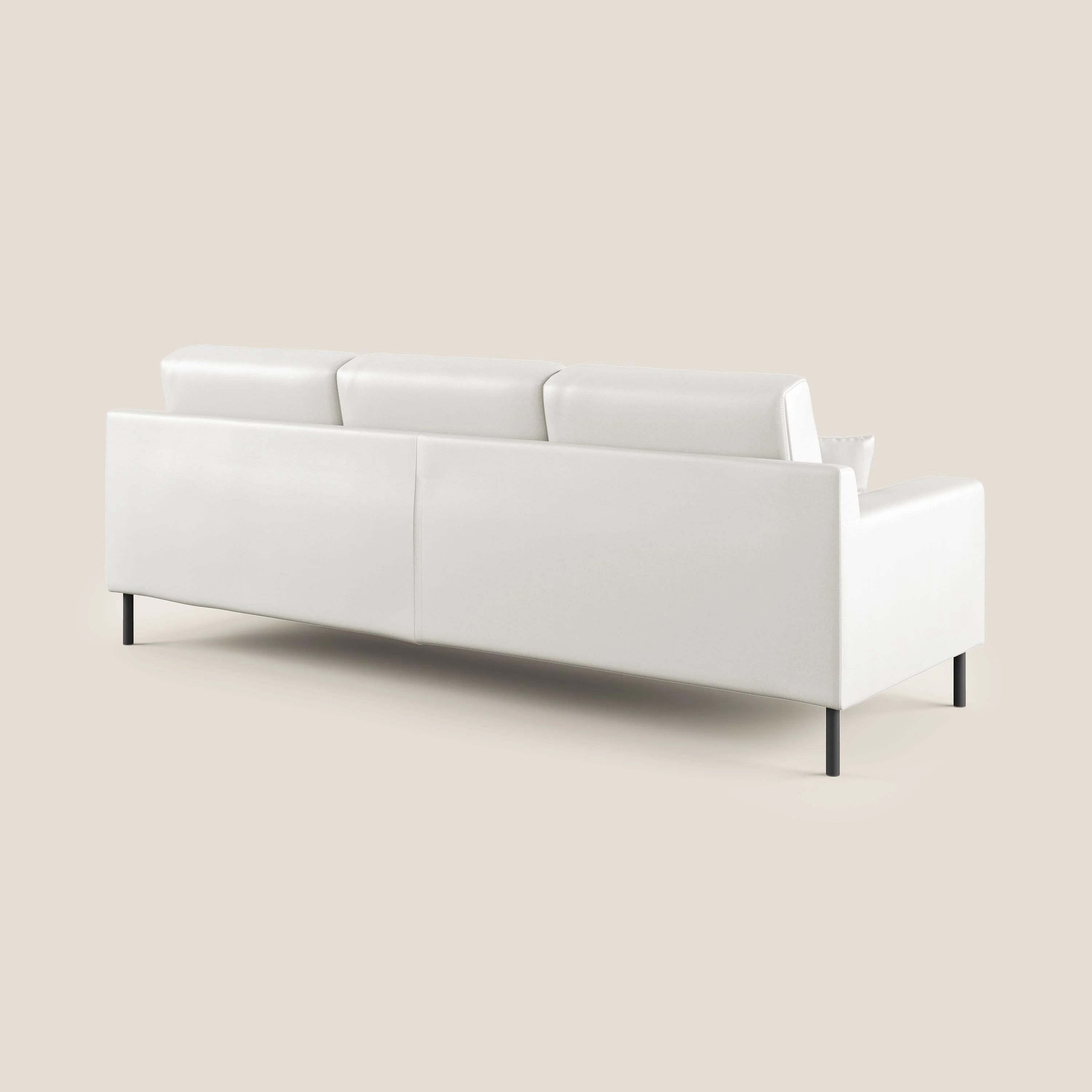 Uranio Canapé d'angle moderne réversible en simili cuir imperméable T04 blanc - Image 4