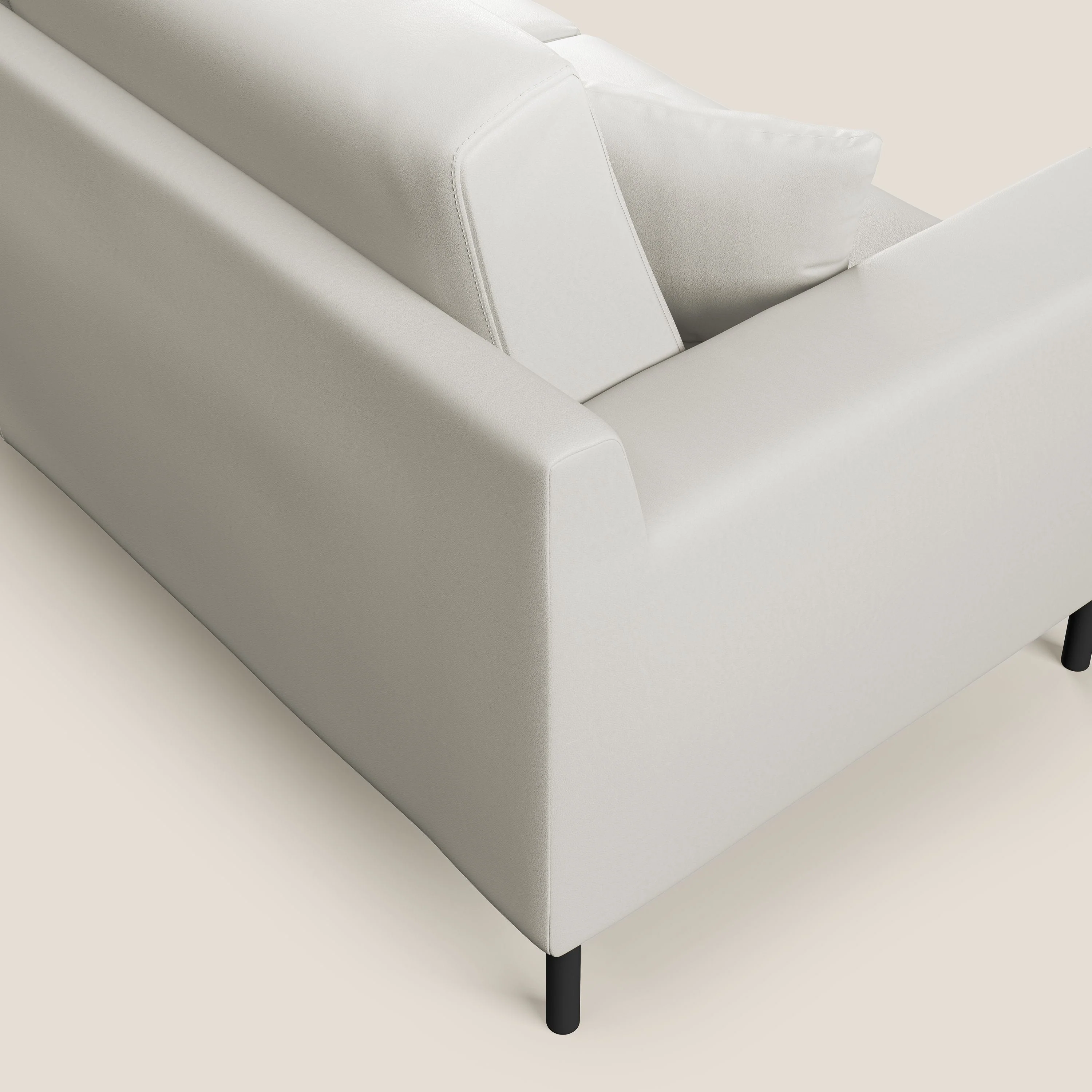 Uranio Canapé d'angle moderne réversible en simili cuir imperméable T04 blanc - Image 6
