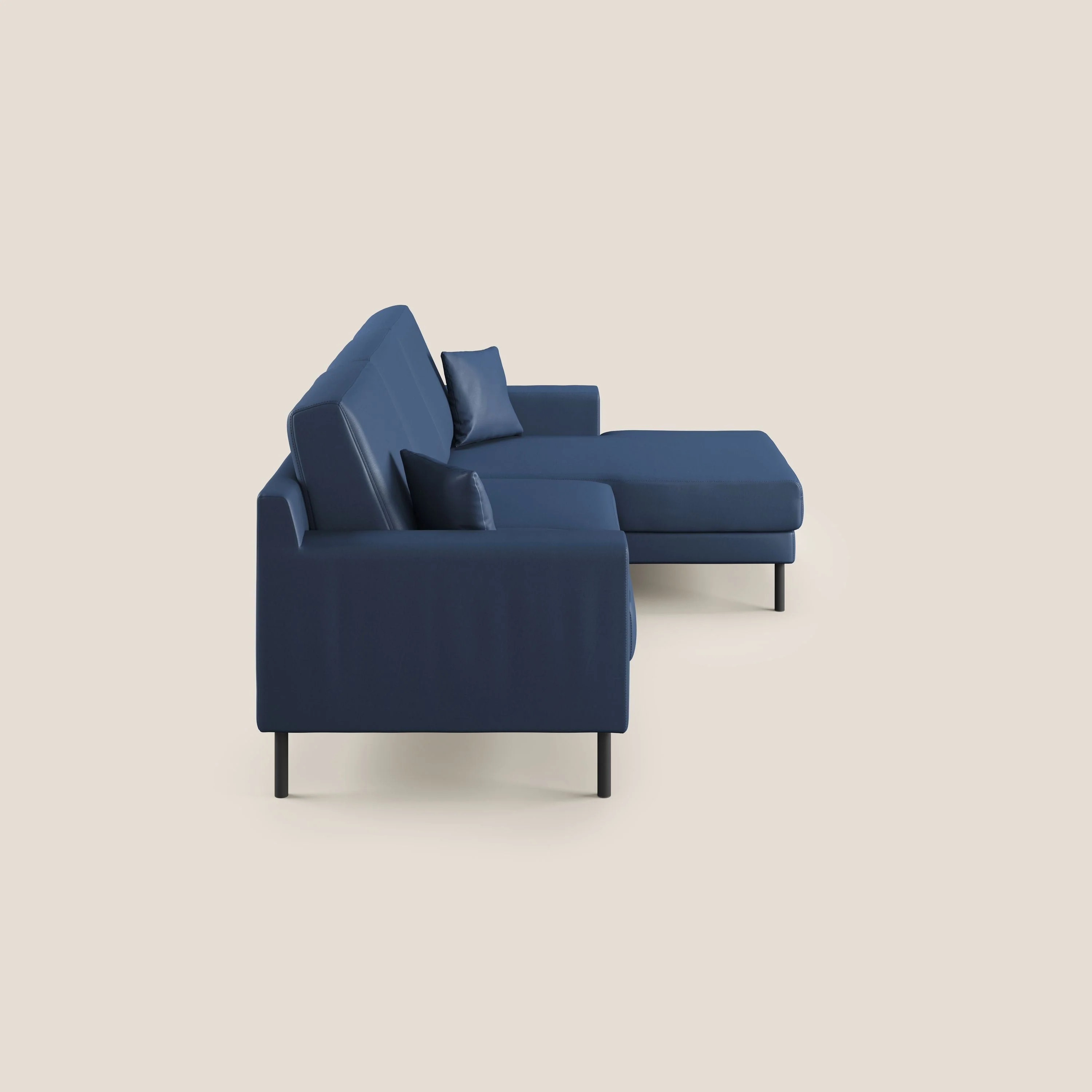 Uranio Canapé d'angle moderne réversible en simili cuir imperméable T04 bleu - Image 4