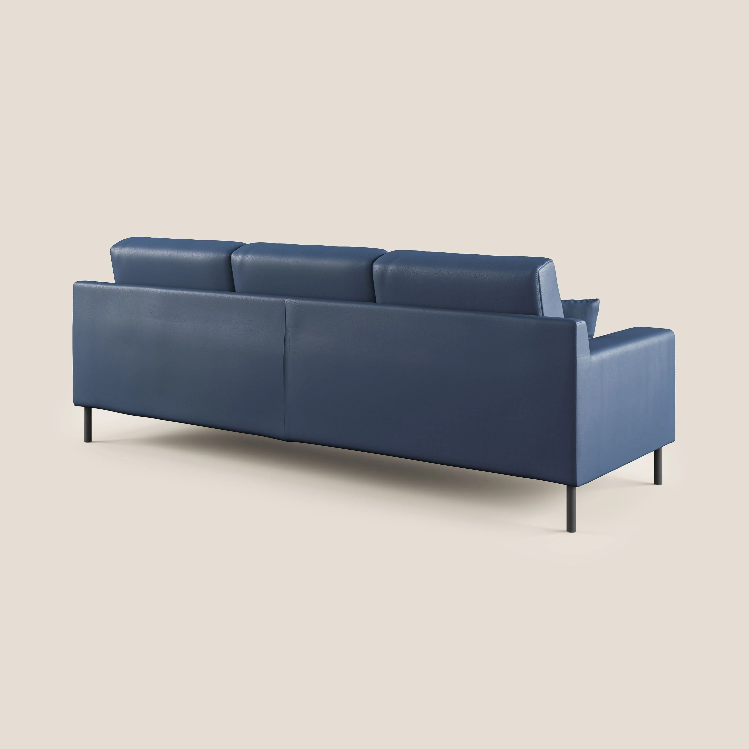 Uranio Canapé d'angle moderne réversible en simili cuir imperméable T04 bleu - Image 5