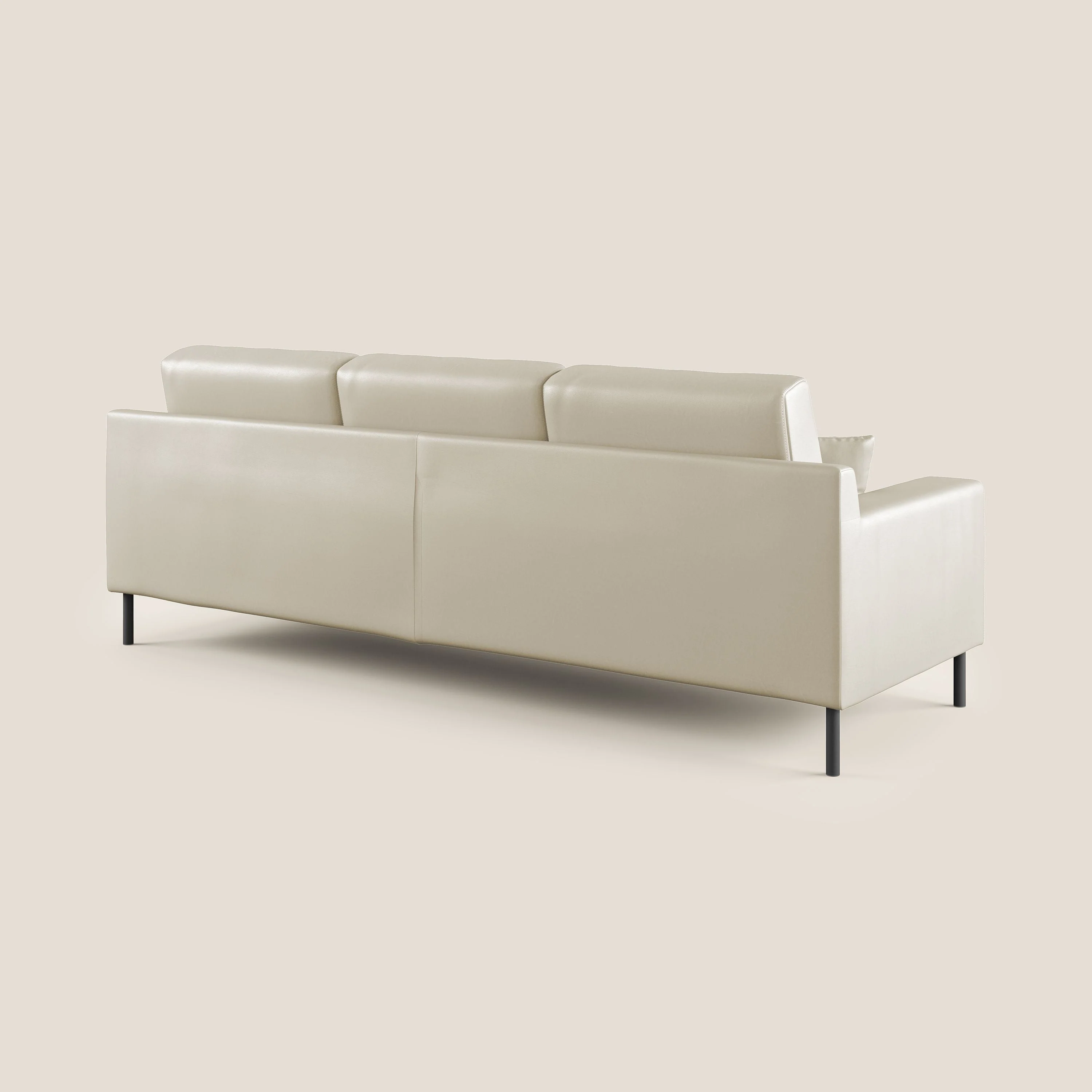 Uranio Canapé d'angle moderne réversible en simili cuir imperméable T04 crème - Image 4