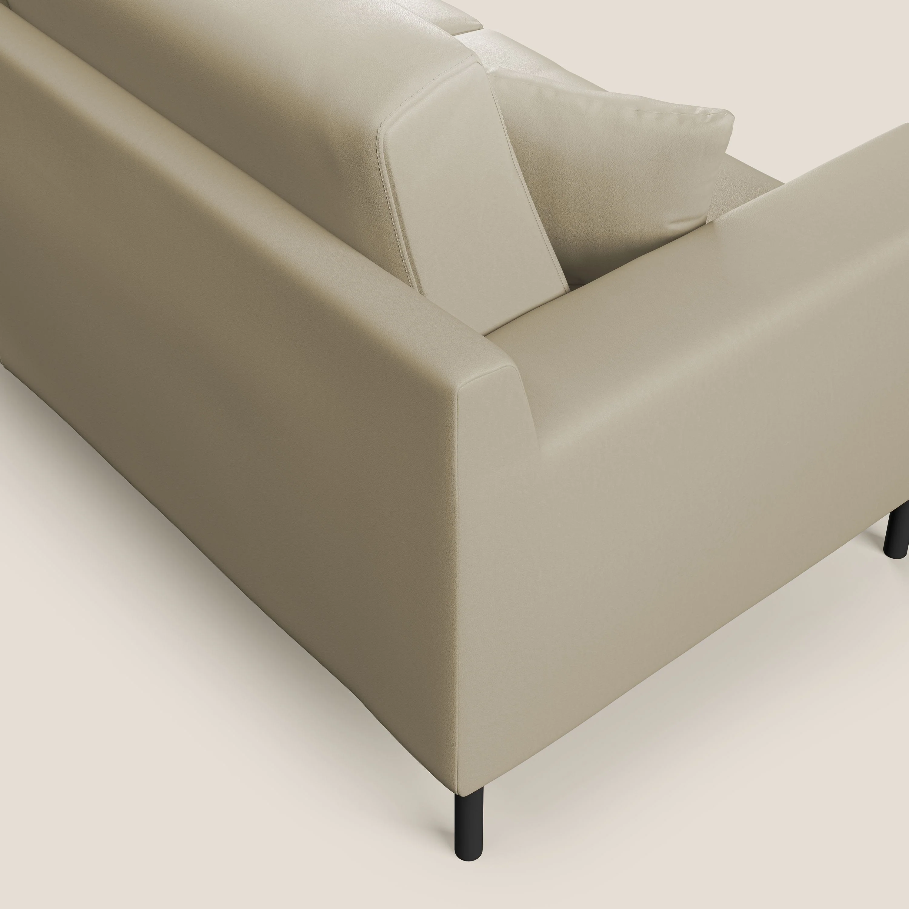 Uranio Canapé d'angle moderne réversible en simili cuir imperméable T04 crème - Image 6