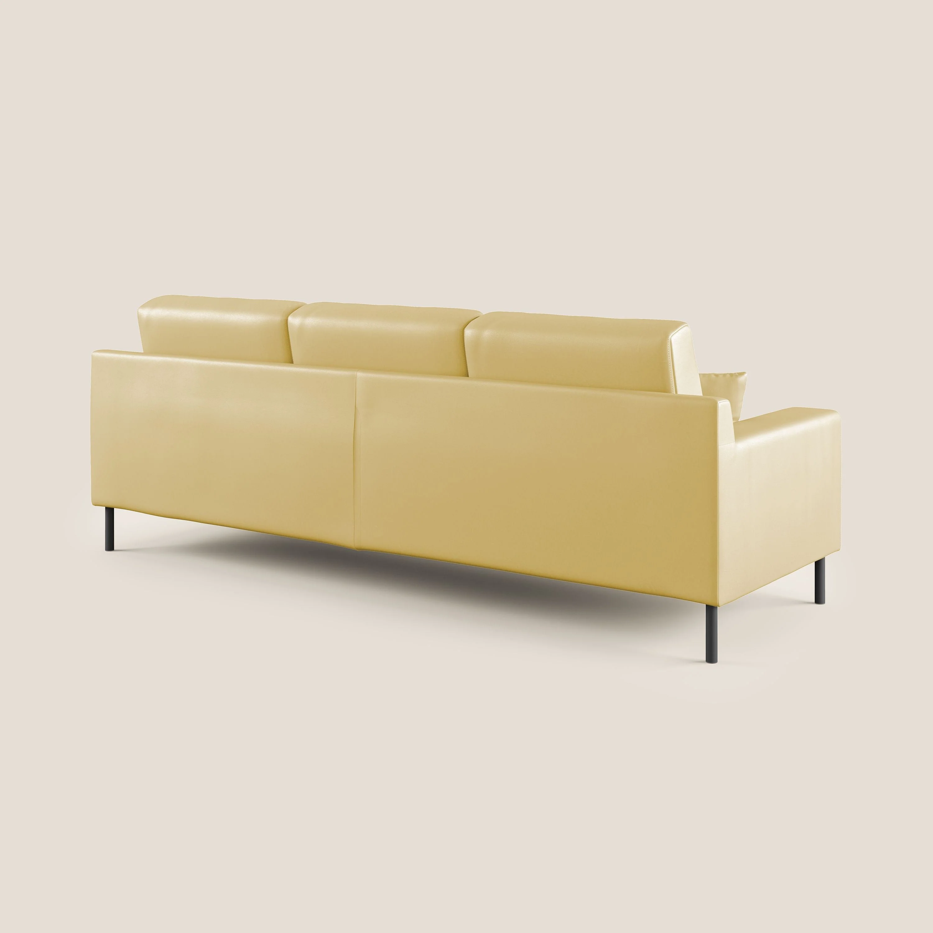 Uranio Canapé d'angle moderne réversible en simili cuir imperméable T04 jaune - Image 4
